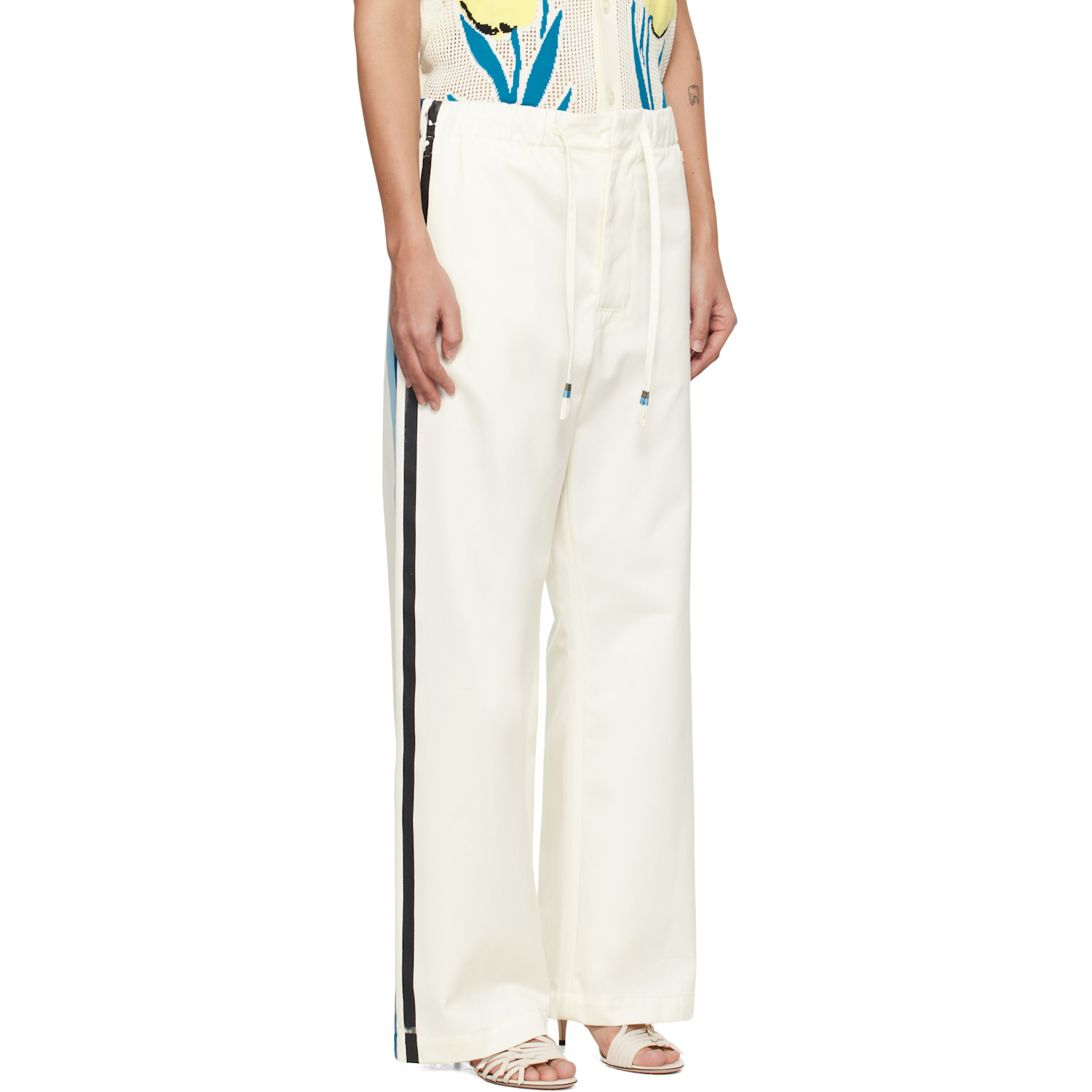  Marni Off-white Stripe Straight Leg Trousers 