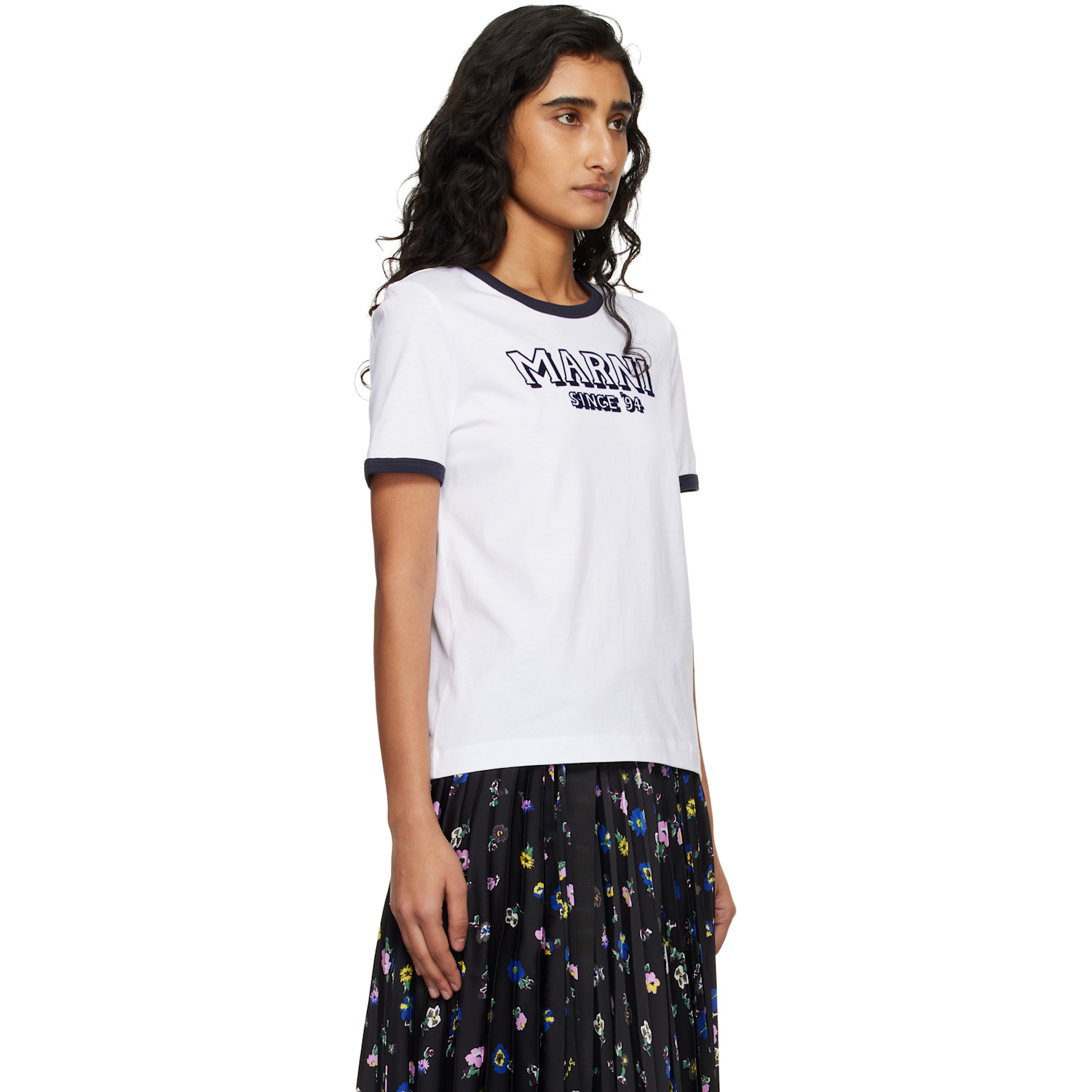  Marni White Flock Print Jersey T-shirt 