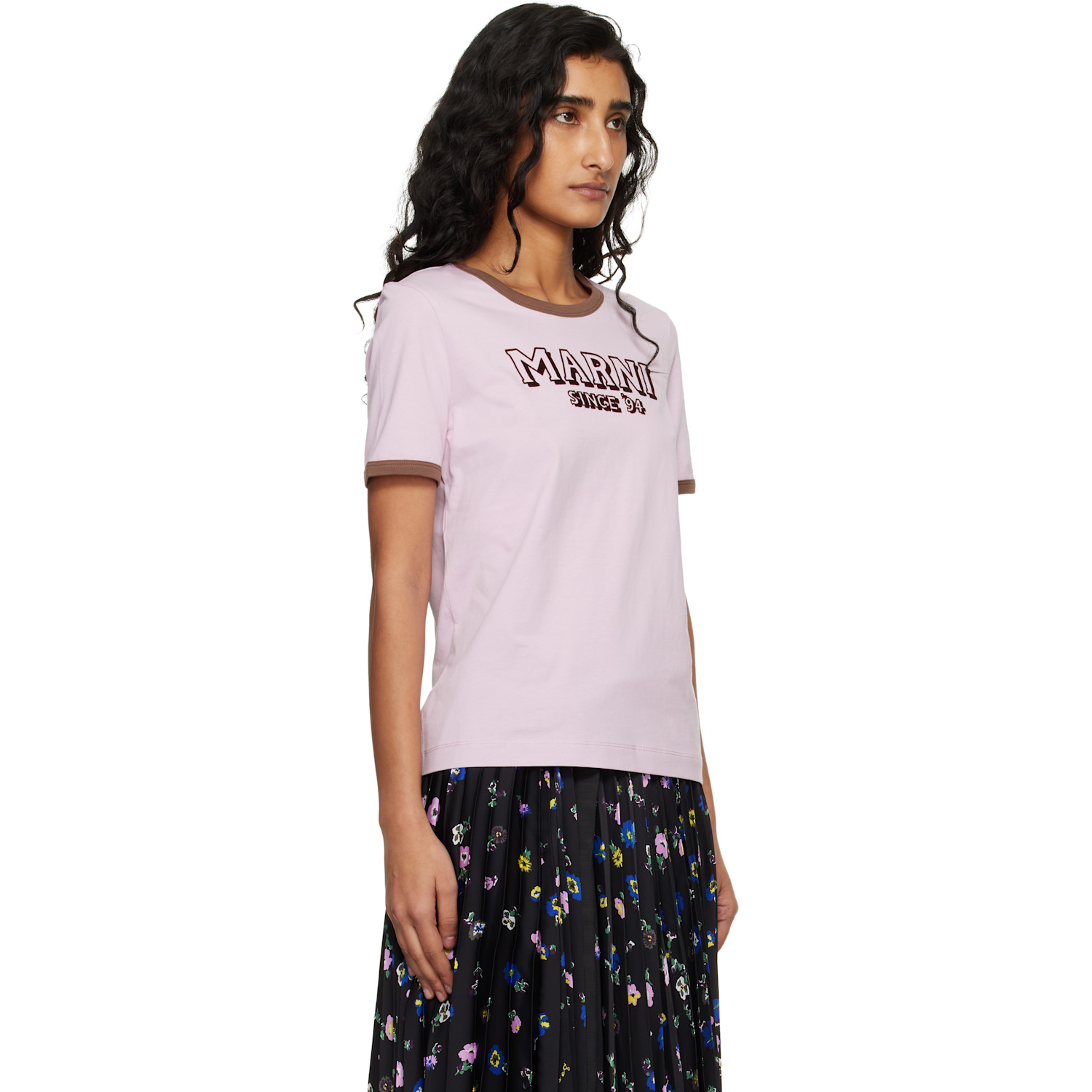  Marni Pink Flock Print Jersey T-shirt 