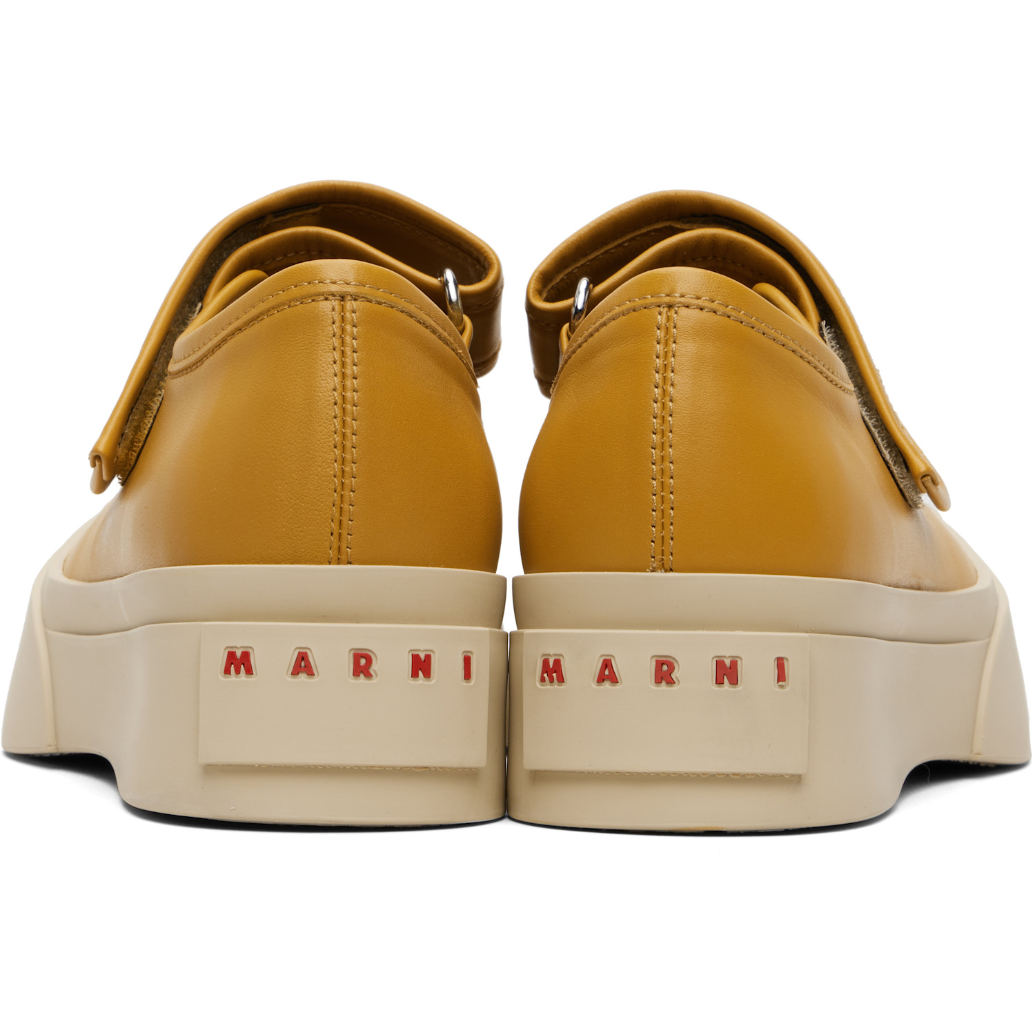  Marni Yellow Nappa Leather Mary Jane Ballerina Flats 