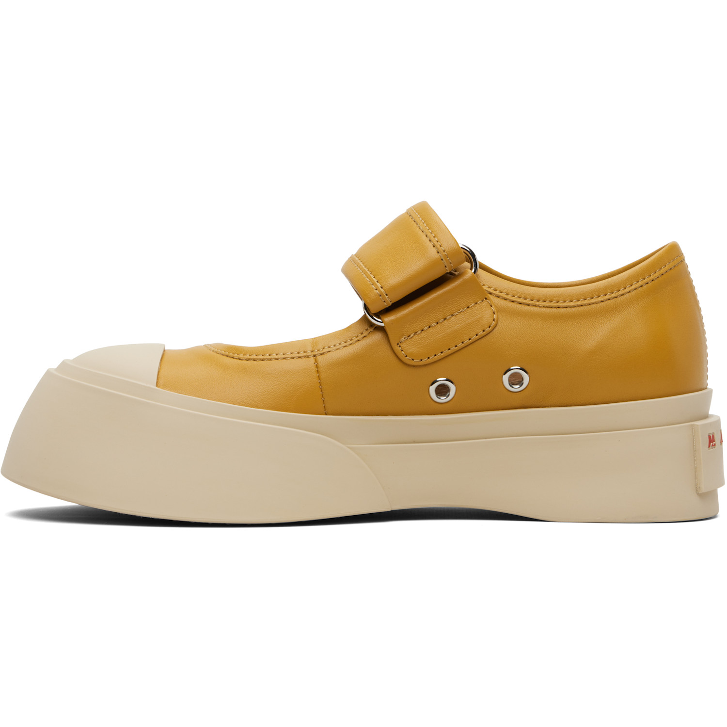  Marni Yellow Nappa Leather Mary Jane Ballerina Flats 
