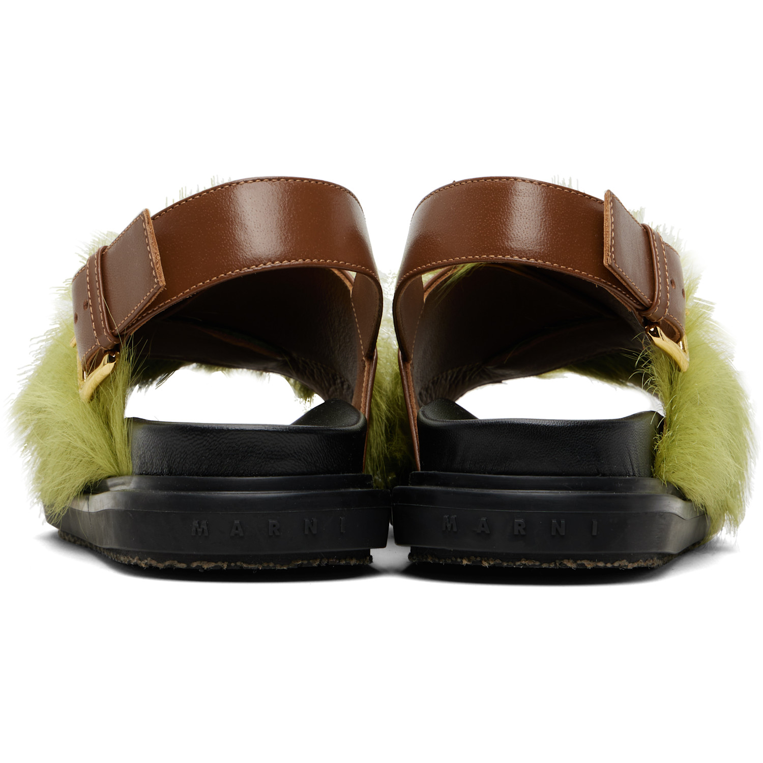  Marni Green & Brown Fussbett Sandals 