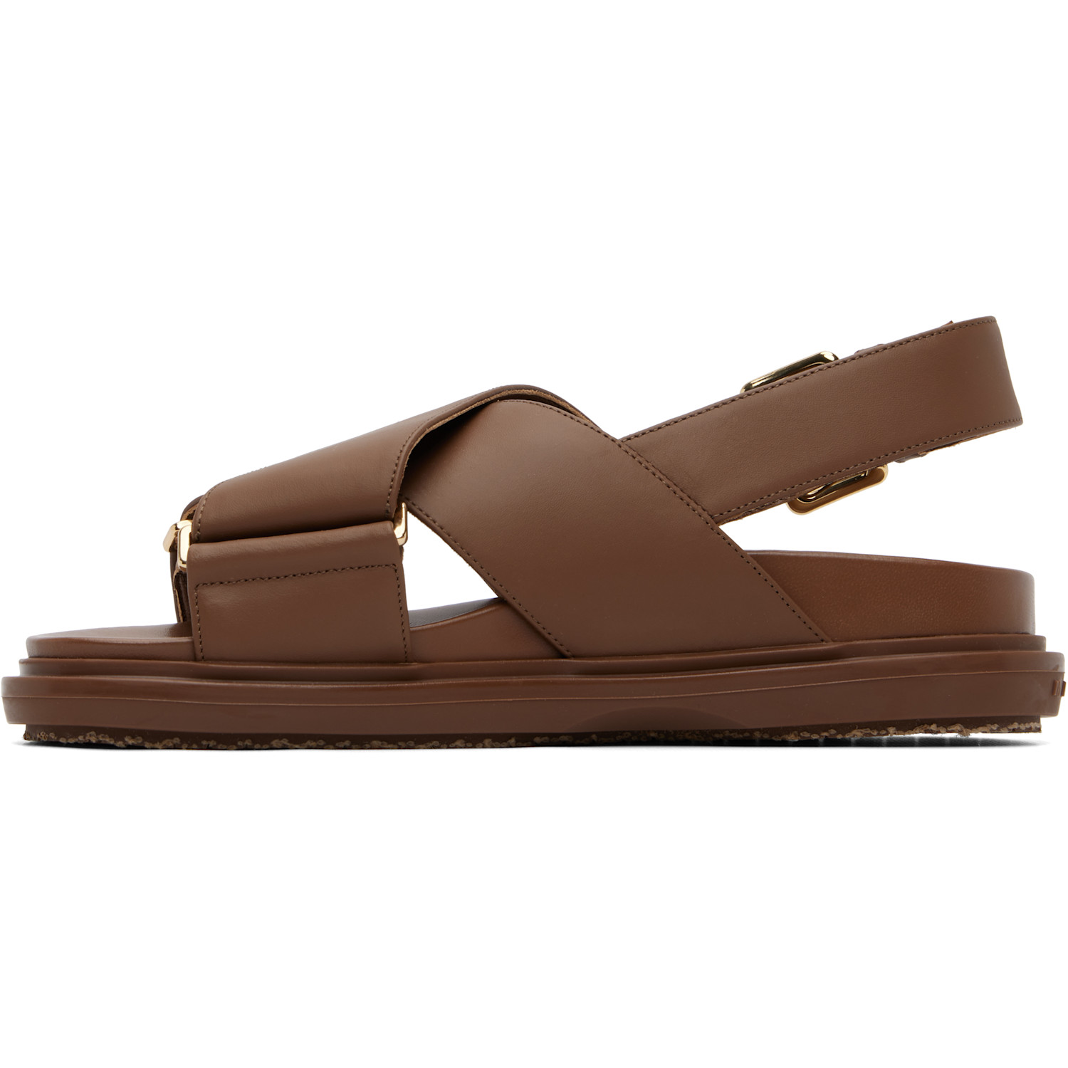  Marni Brown Leather Fussbett Sandals 
