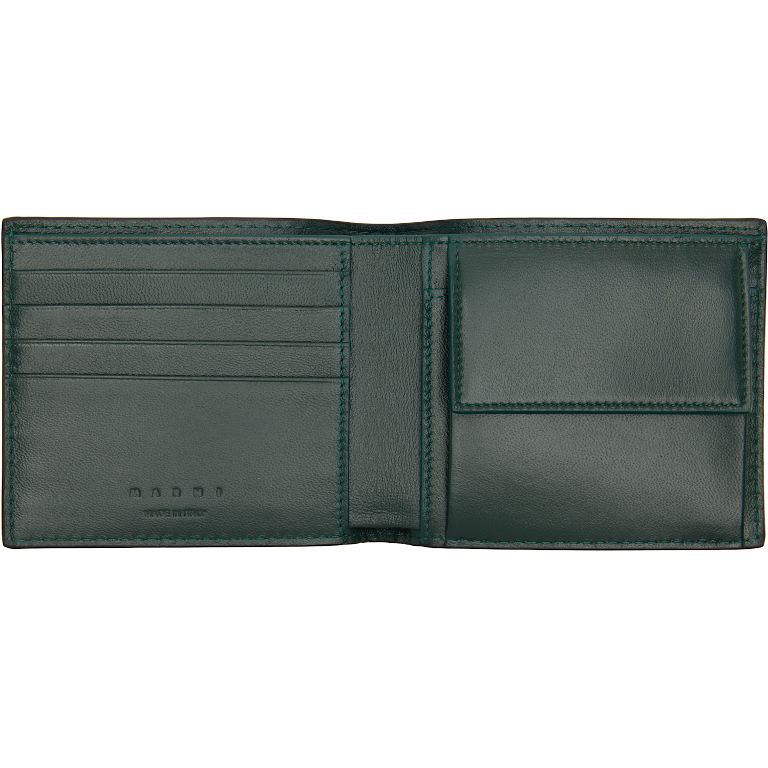  Marni Black Contrast Stitching Leather Bifold Wallet 