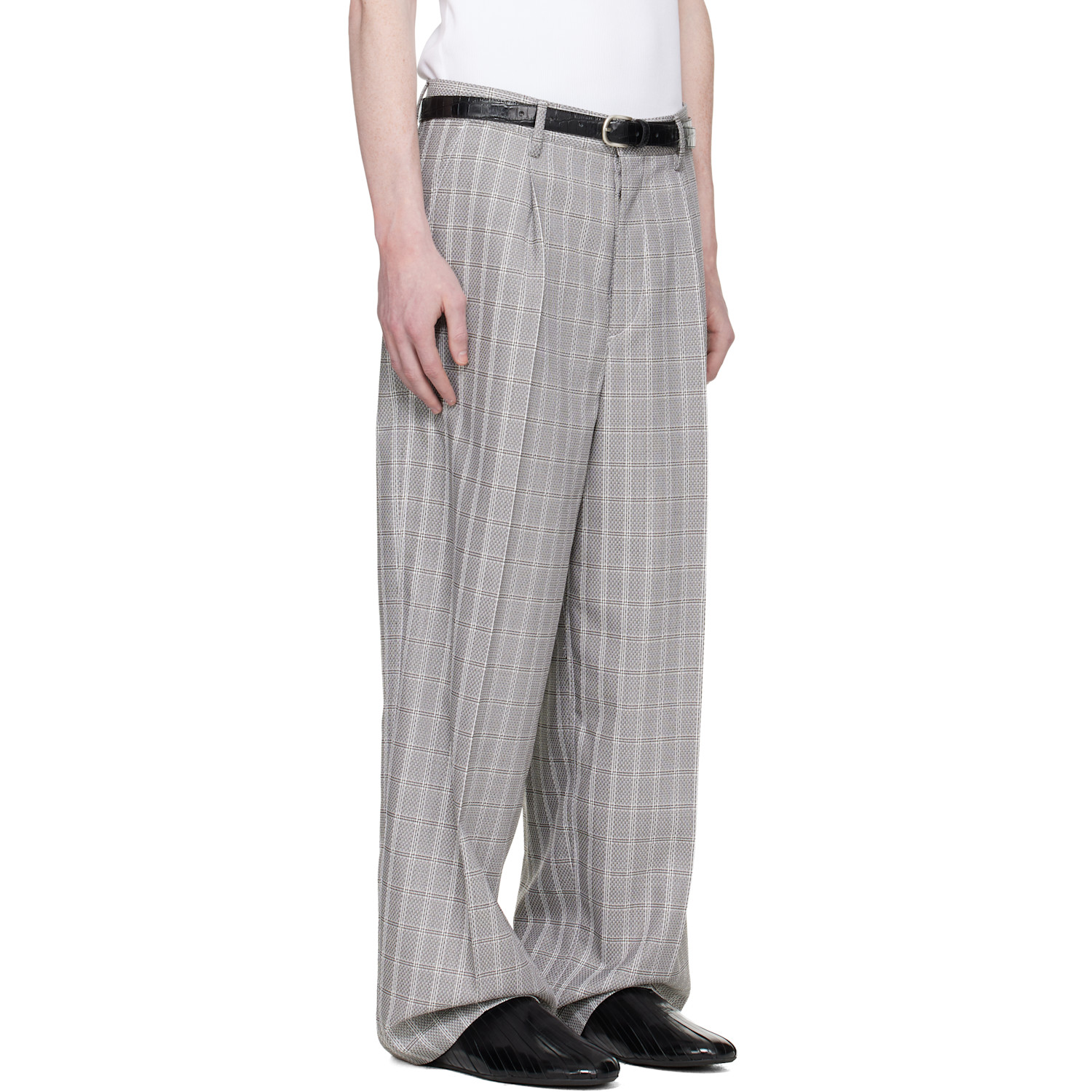  Marni Gray Check Wool Trousers 