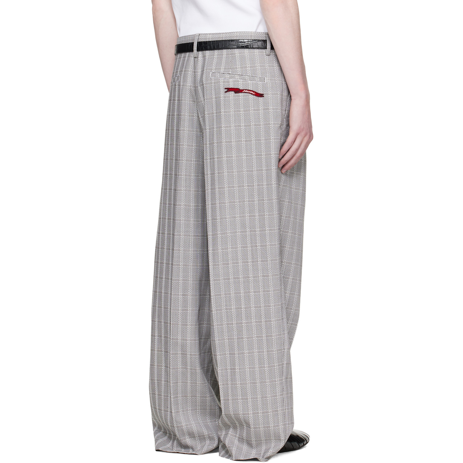  Marni Gray Check Wool Trousers 