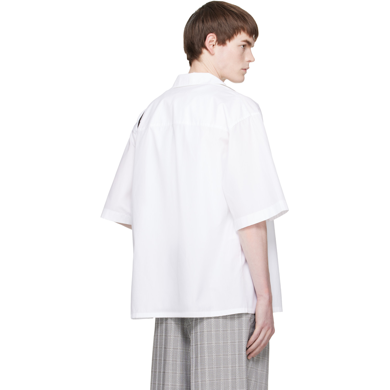  Marni White Peeping Marni Logo Bowling Shirt 