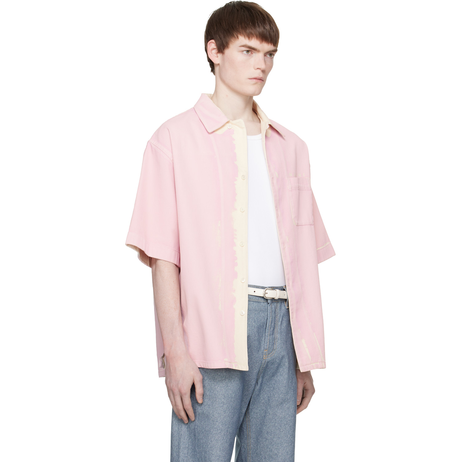  Marni Pink Screen-printed Denim Shirt 