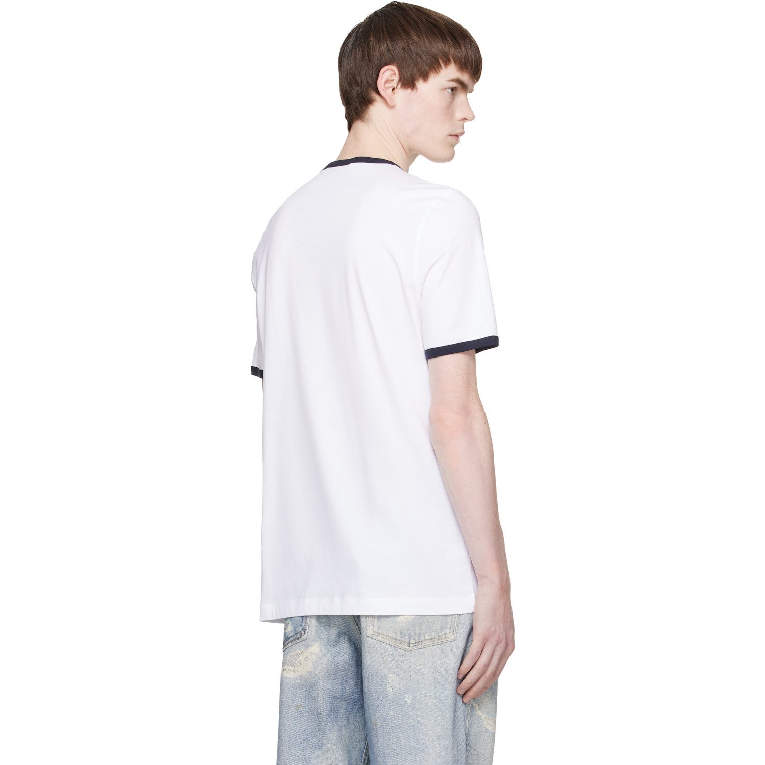  Marni White Cotton Contrast Trims T-shirt 