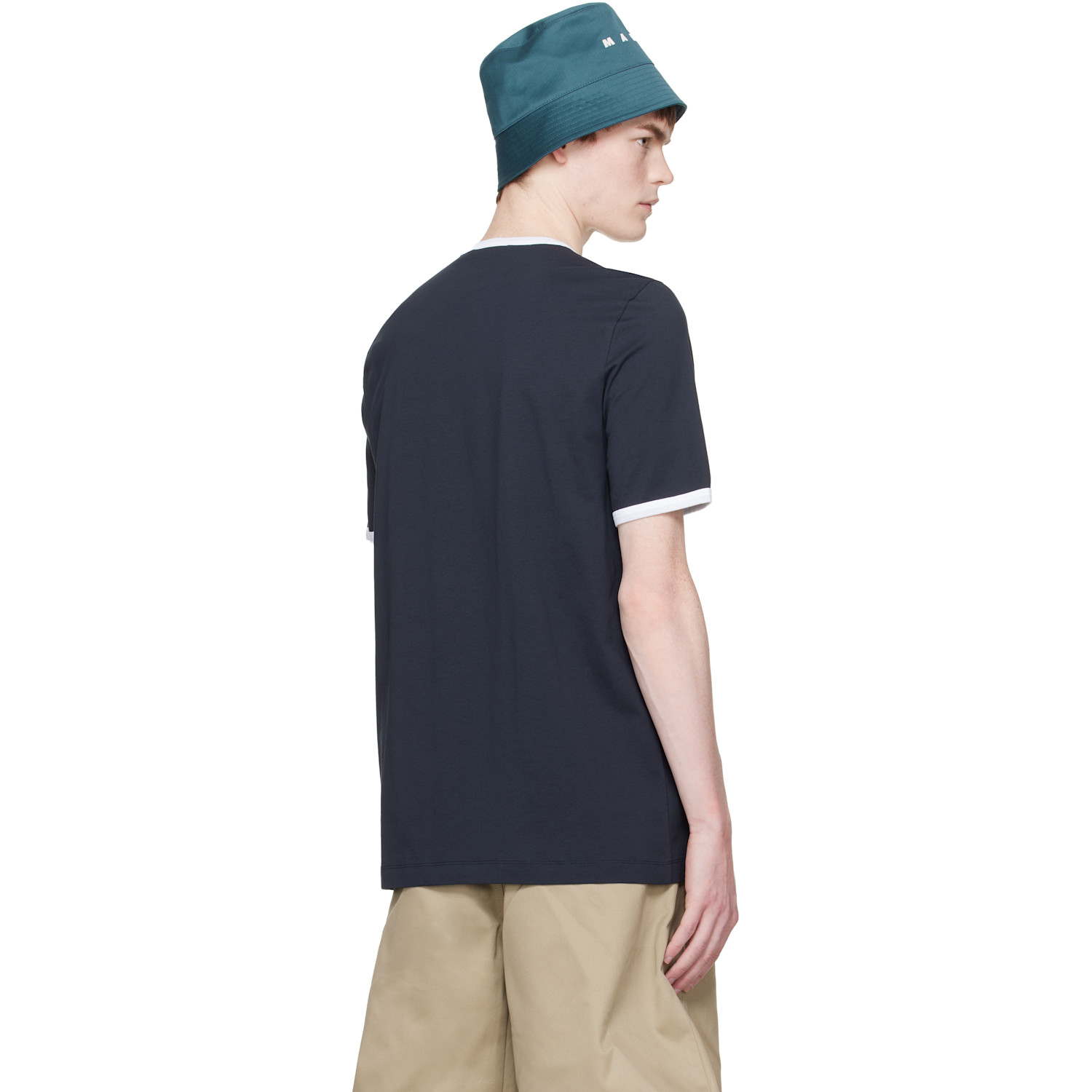  Marni Navy Cotton Contrast Trims T-shirt 