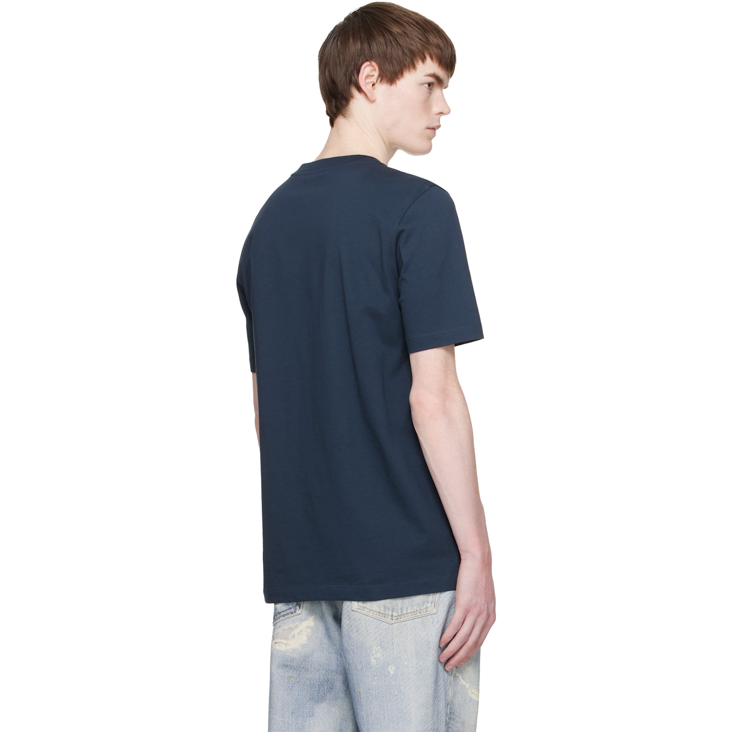  Marni Navy Cotton 'marni Frame Logo Print' T-shirt 