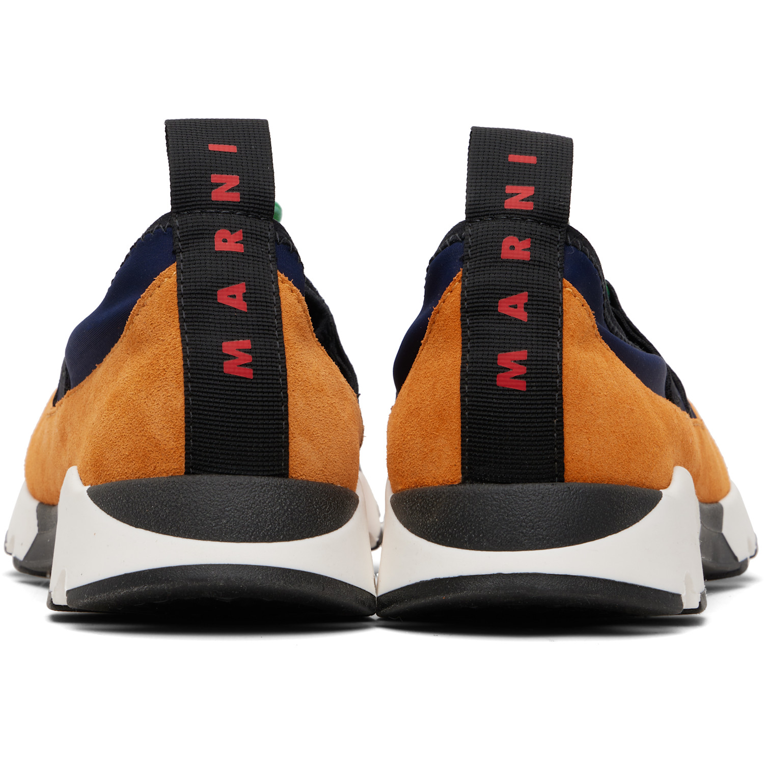 Marni Navy & Orange Lycra Lace-up Running Sneakers 