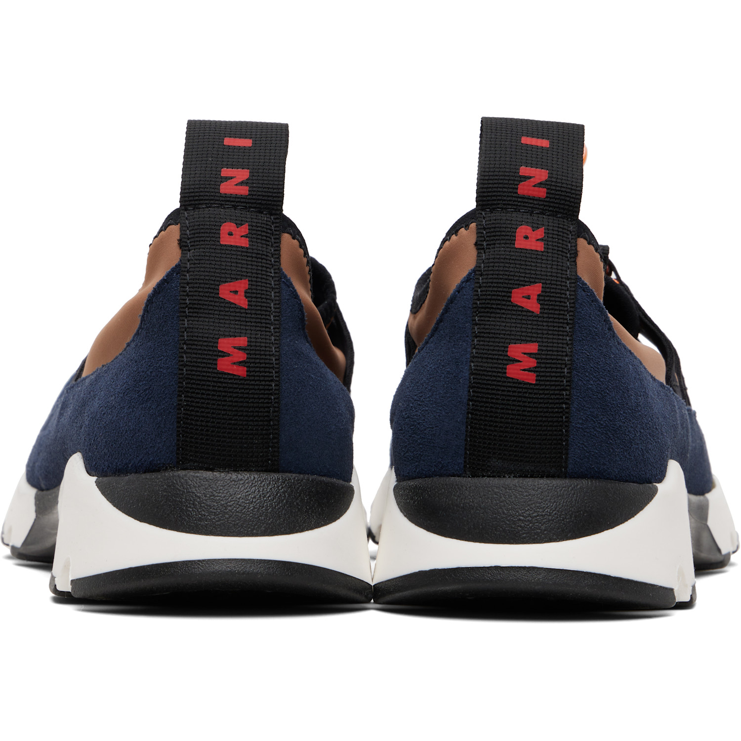  Marni Brown & Navy Lycra Lace-up Running Sneakers 