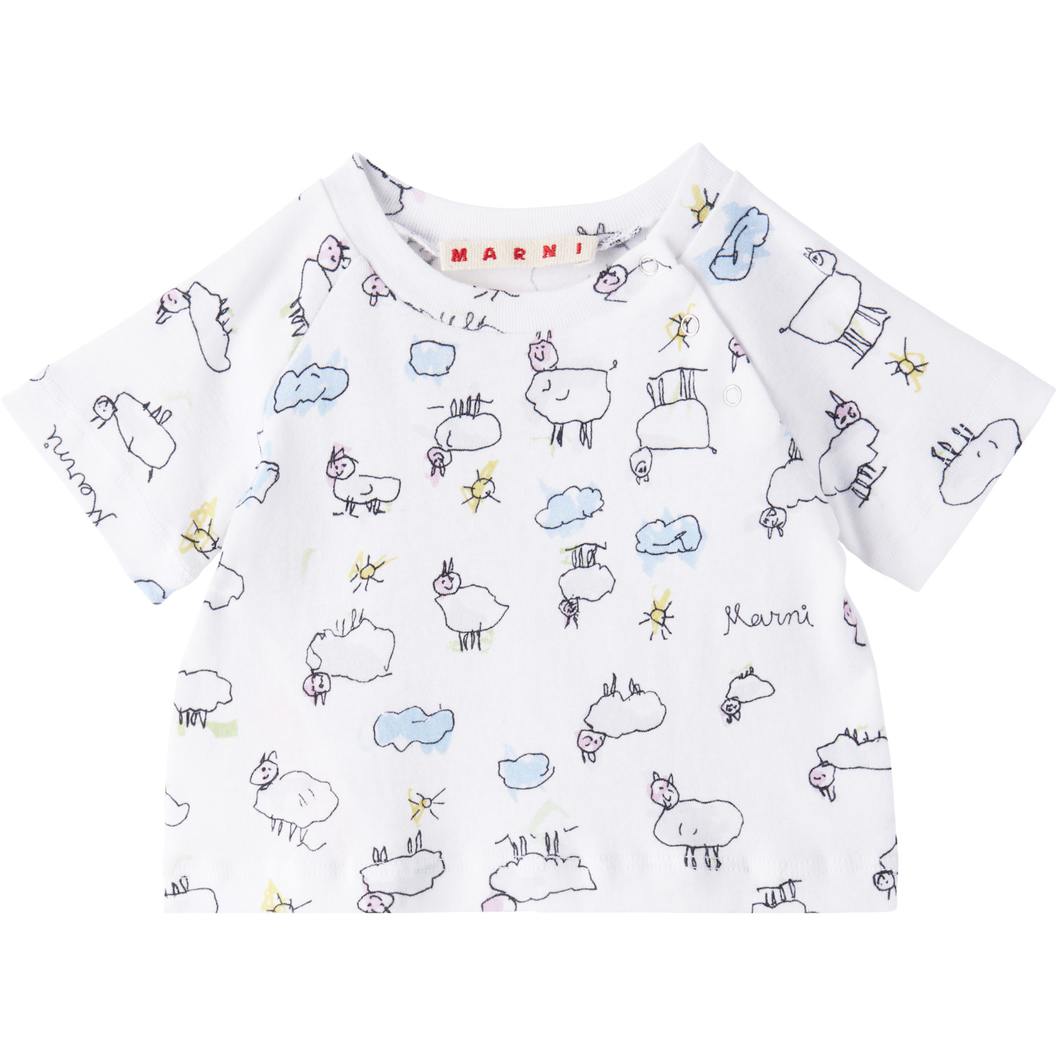  Marni Baby White Graphic T-shirt & Bloomers Set 