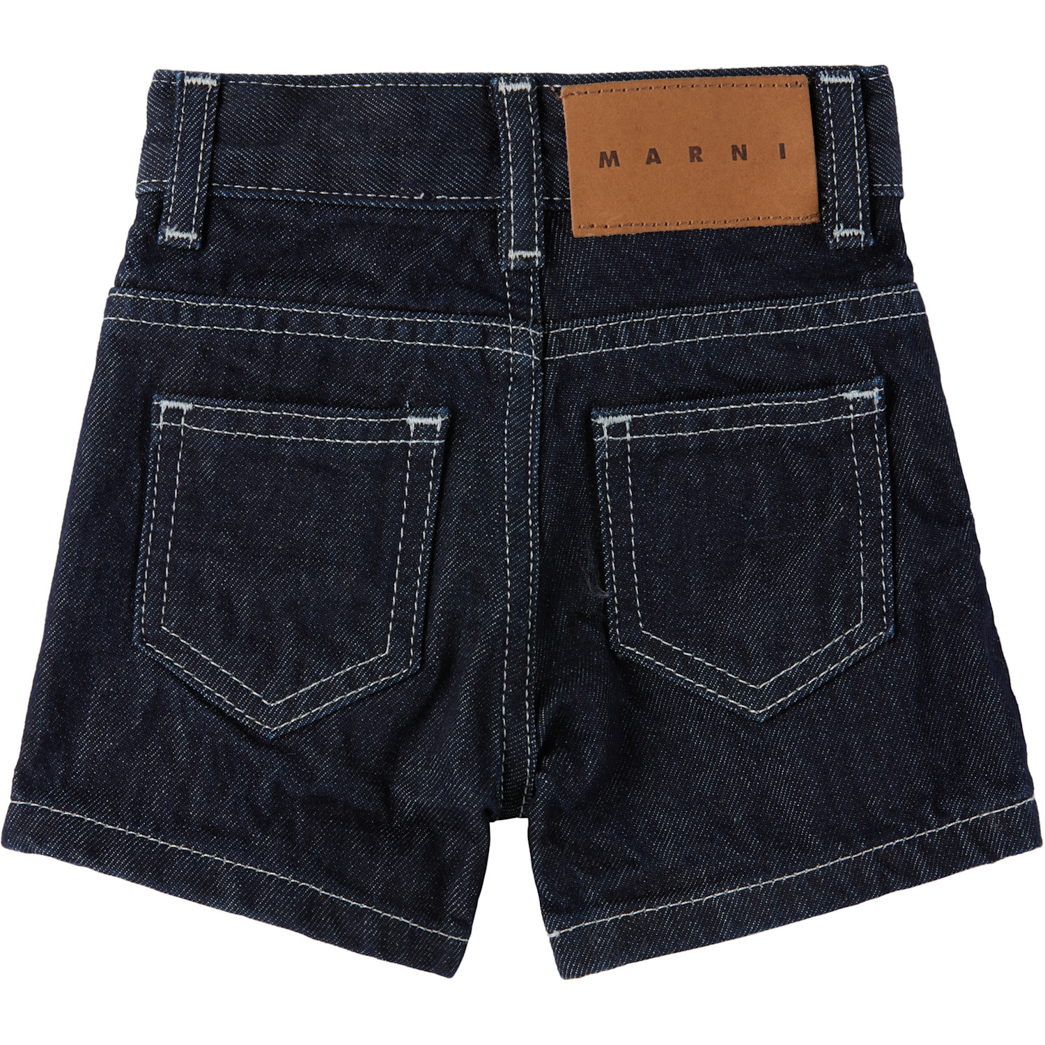  Marni Baby Navy Embroidered-logo Denim Shorts 
