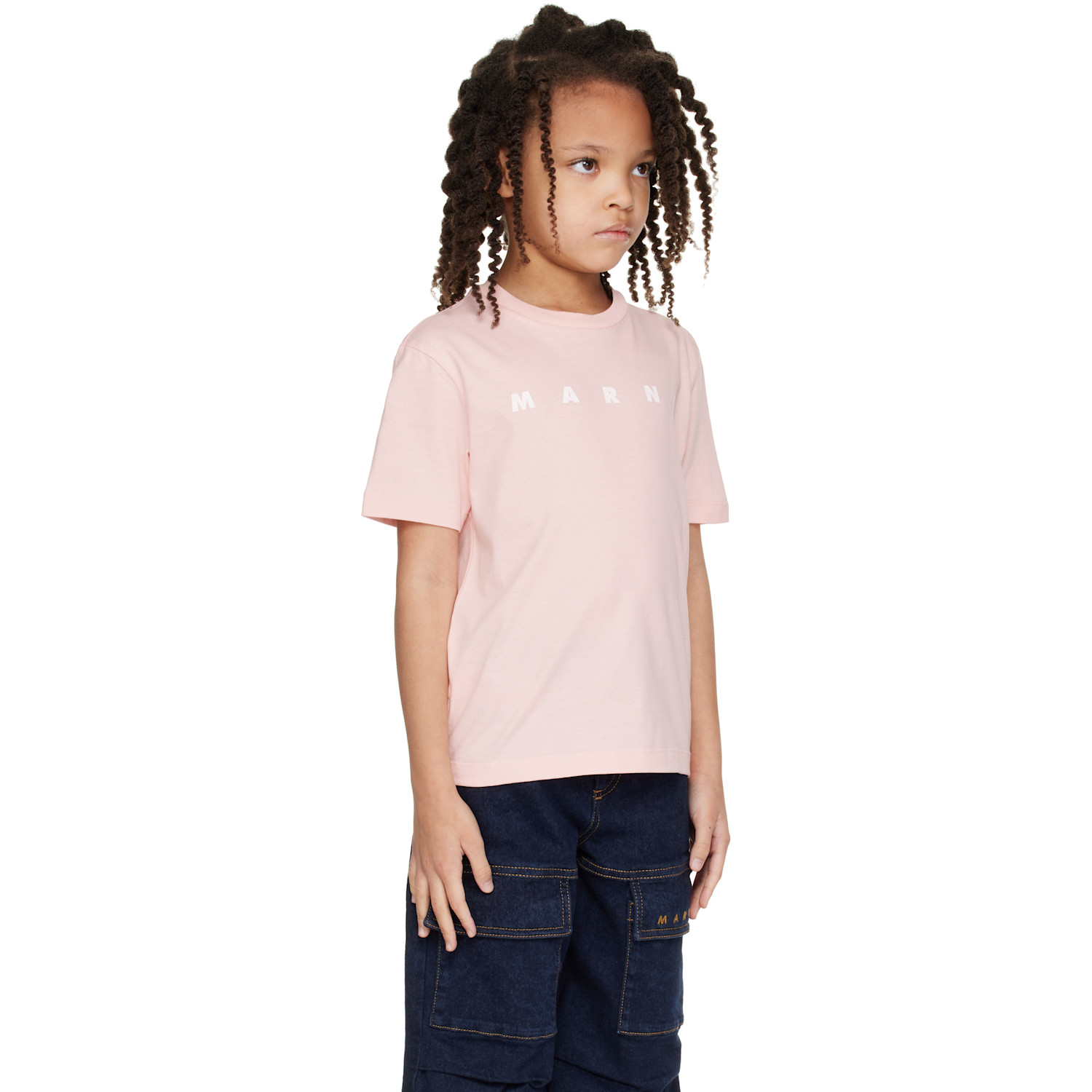  Marni Kids Pink Cotton Logo T-shirt 