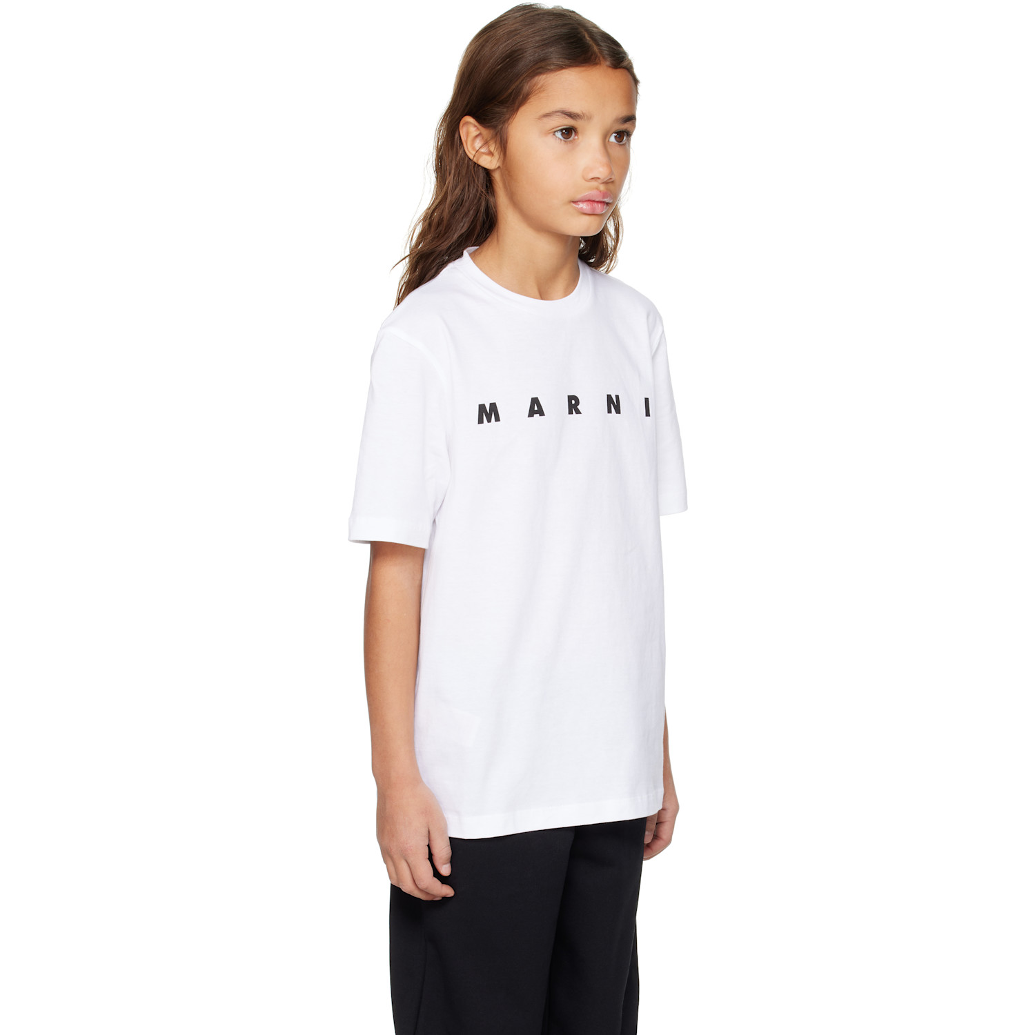  Marni Kids White Cotton Logo T-shirt 