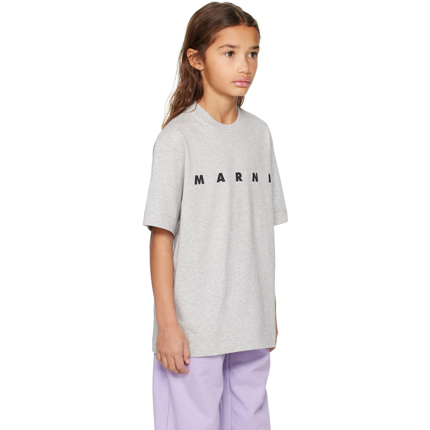  Marni Kids Gray Cotton Logo T-shirt 