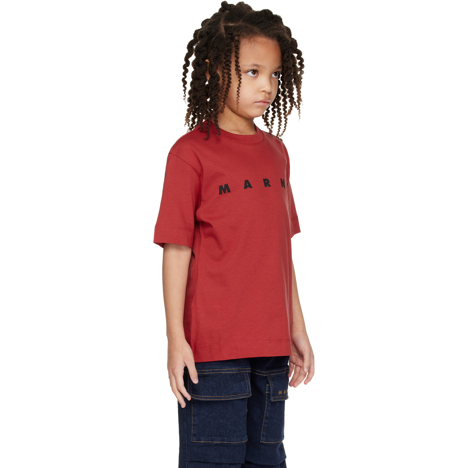  Marni Kids Red Cotton Logo T-shirt 