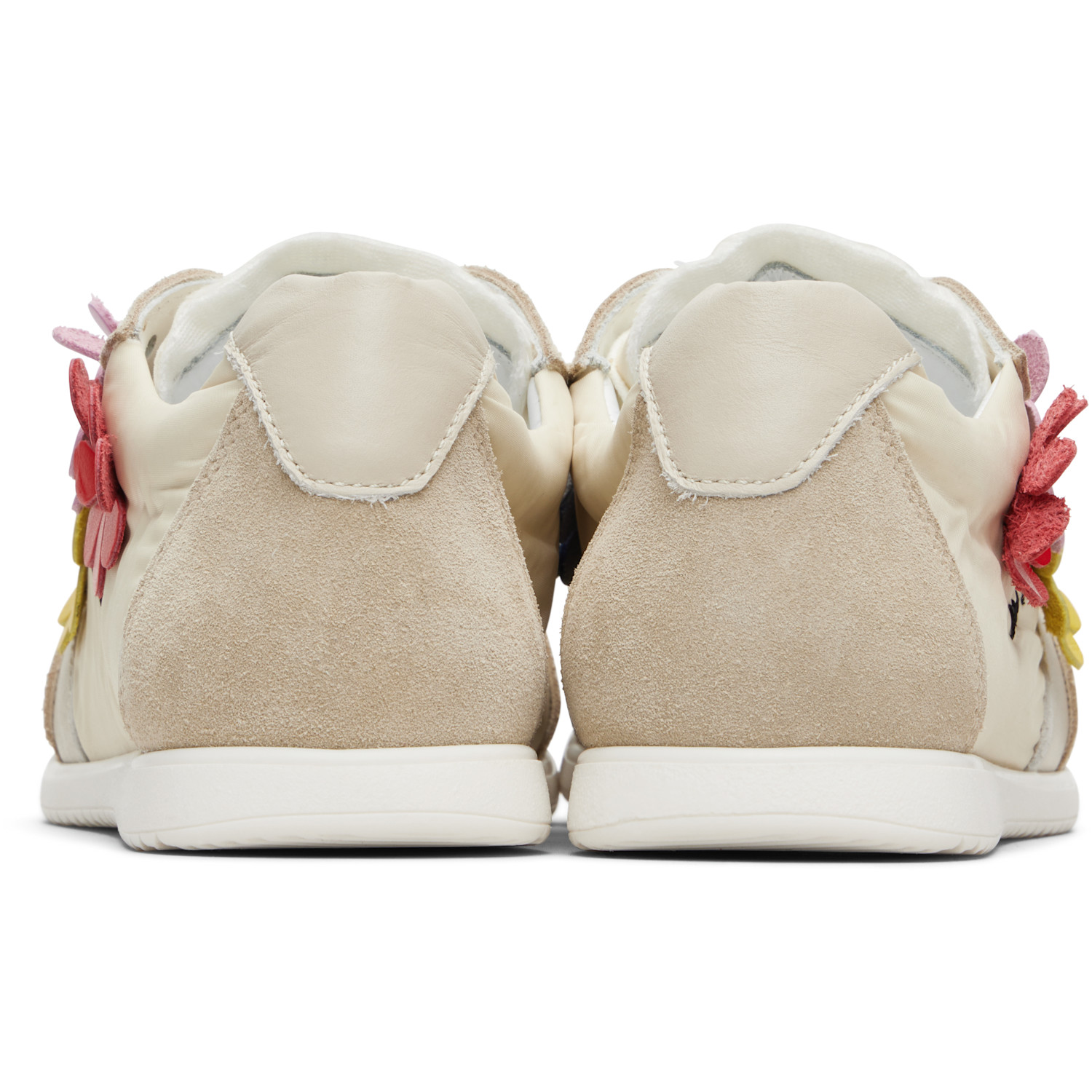  Marni Kids Beige Suede & Taffeta Sneakers 