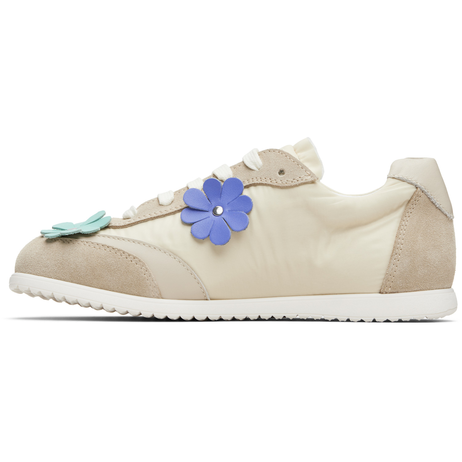  Marni Kids Beige Suede & Taffeta Sneakers 