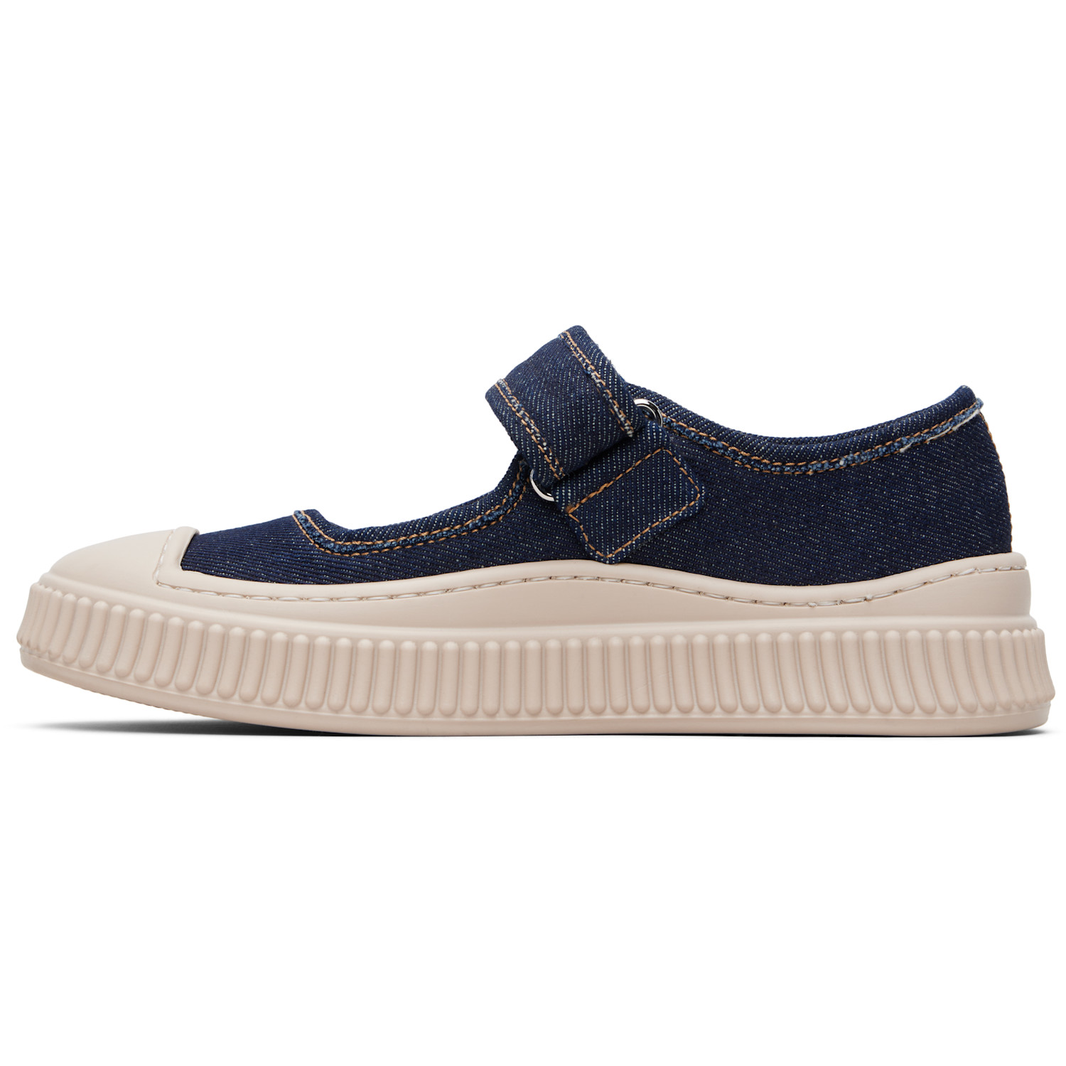  Marni Kids Navy Denim Mary Jane Sneakers 