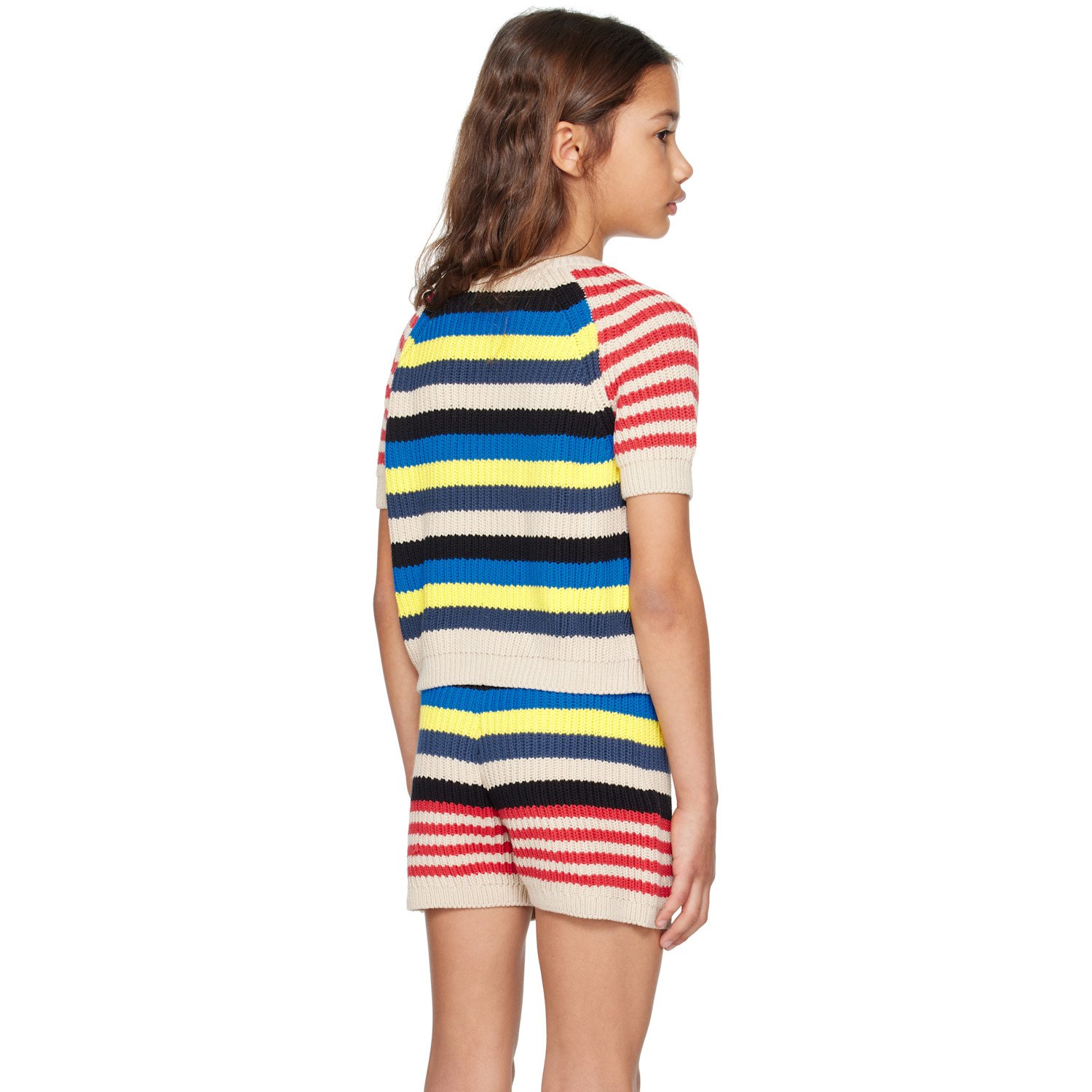  Marni Kids Multicolor Short-sleeved Mixed Stripes Sweater 