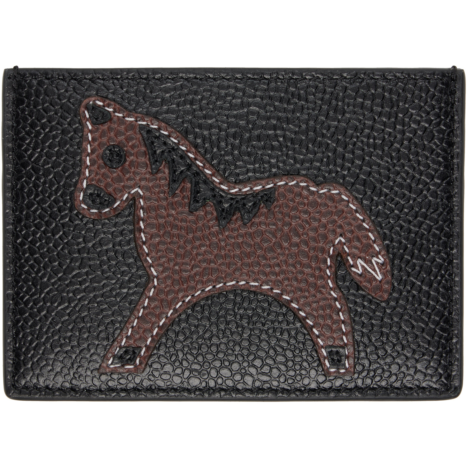  Thom Browne Black Horse Appliqué Card Holder 