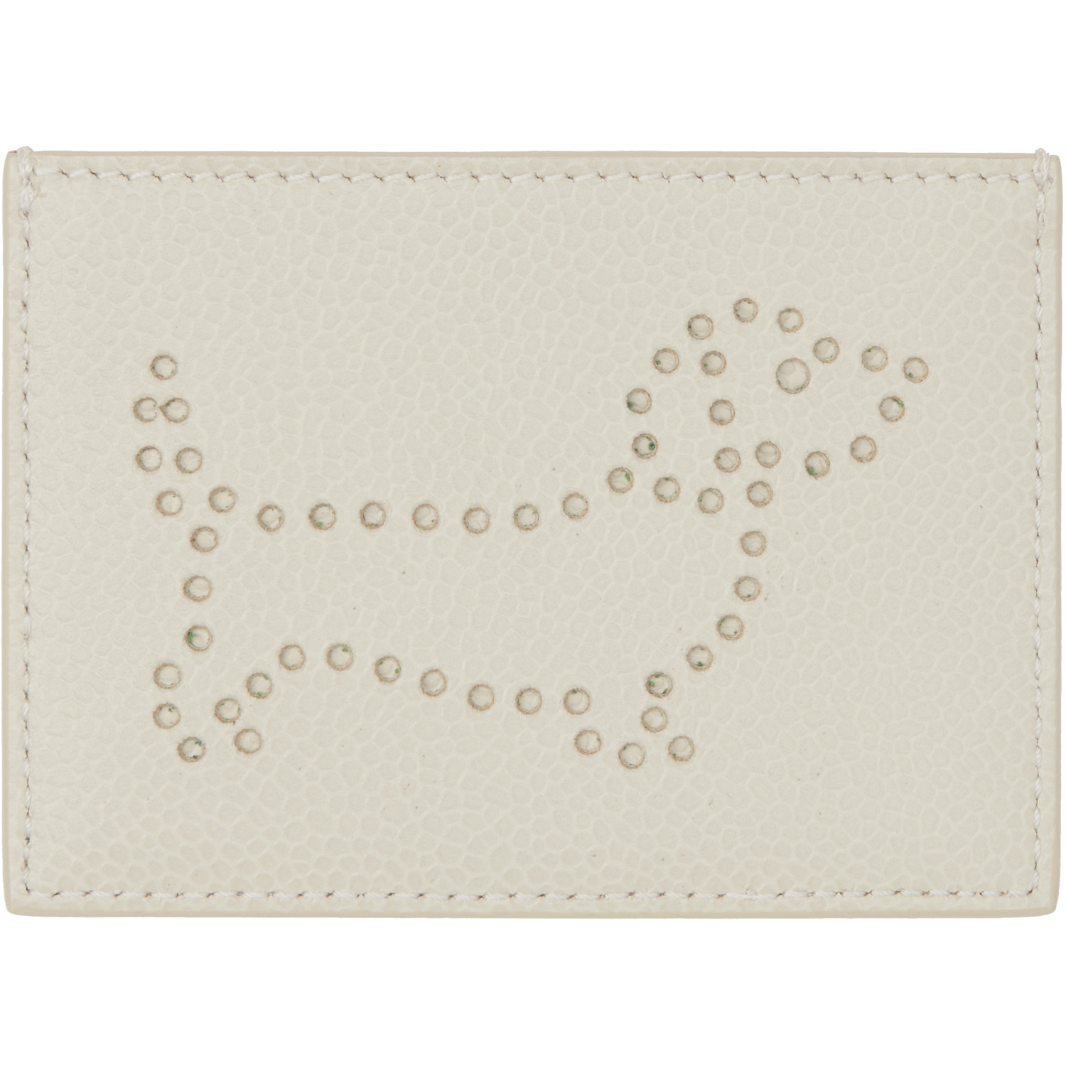  Thom Browne Off-white Pebble Grain Hector Single Card Holder 
