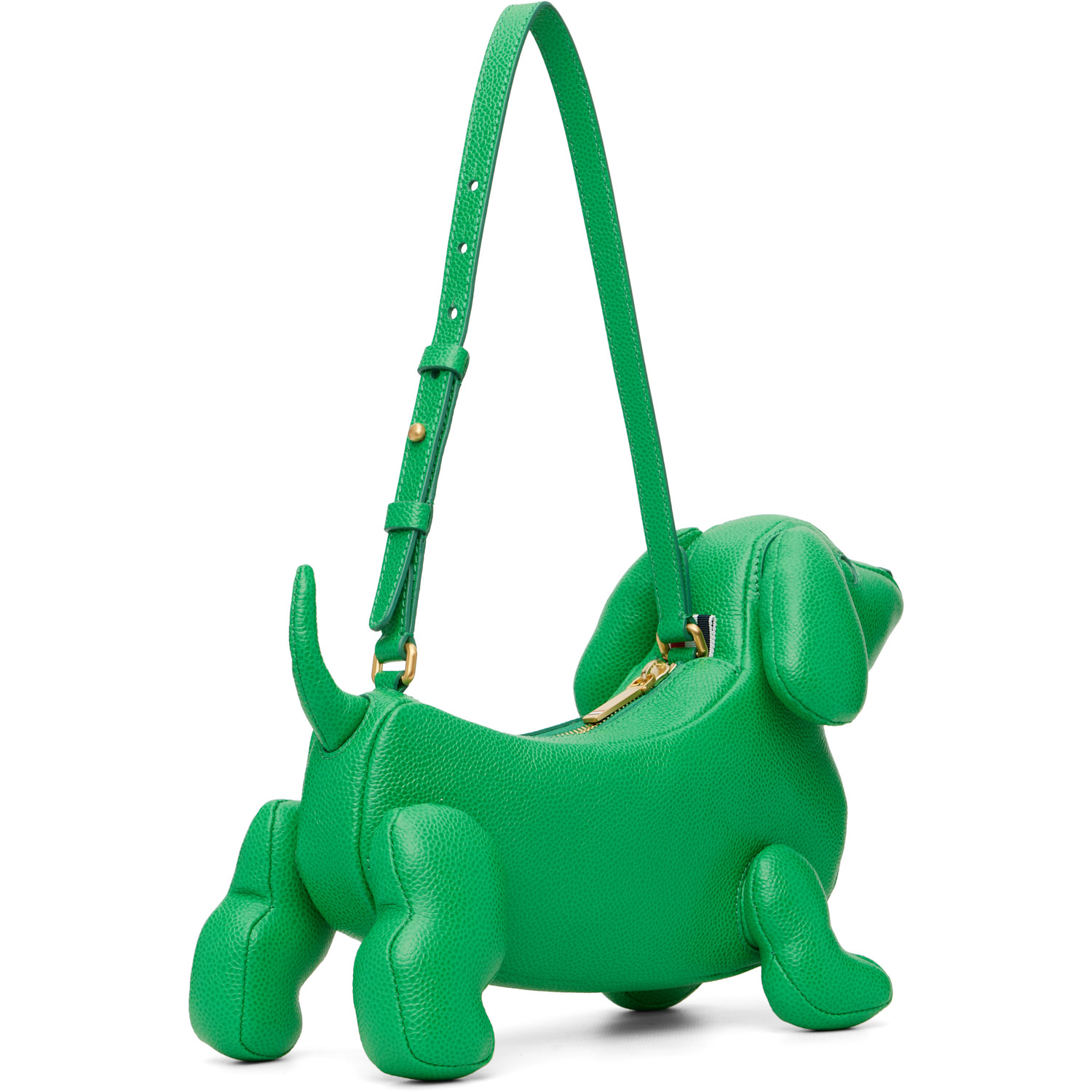  Thom Browne Green Pebble Grain Baby Hector Shoulder Bag 