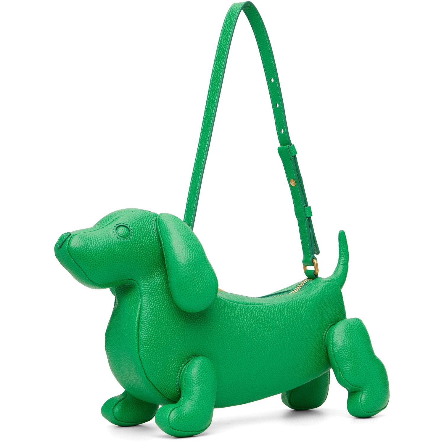  Thom Browne Green Pebble Grain Baby Hector Shoulder Bag 