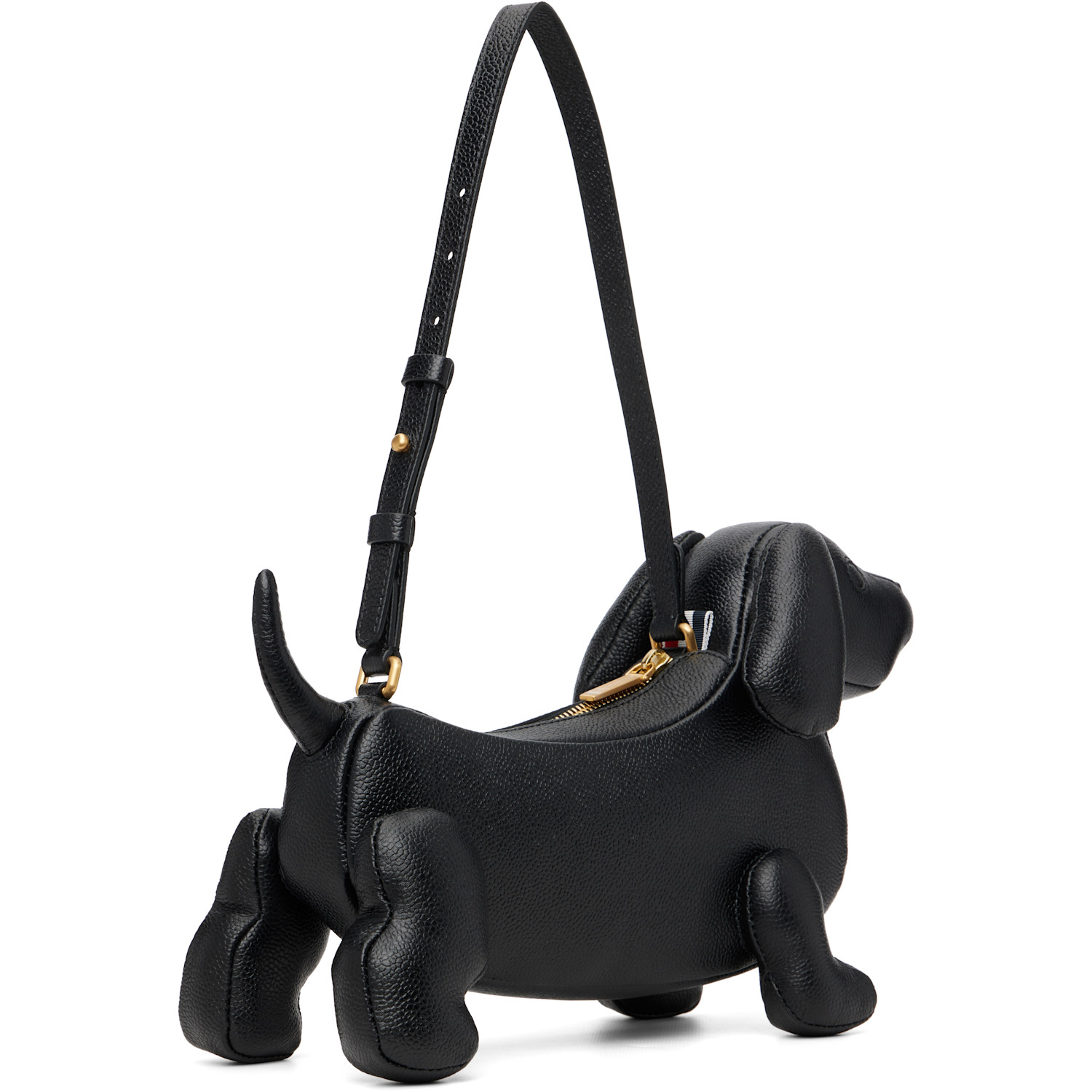  Thom Browne Black Pebble Grain Baby Hector Shoulder Bag 