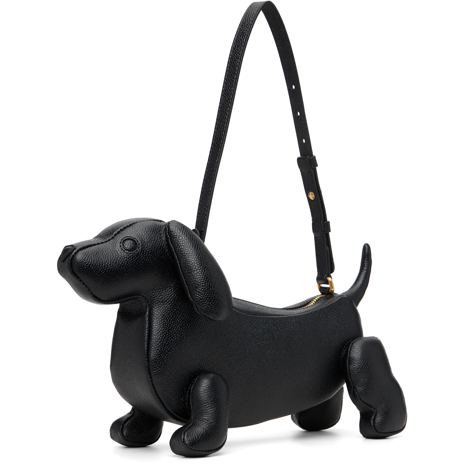  Thom Browne Black Pebble Grain Baby Hector Shoulder Bag 