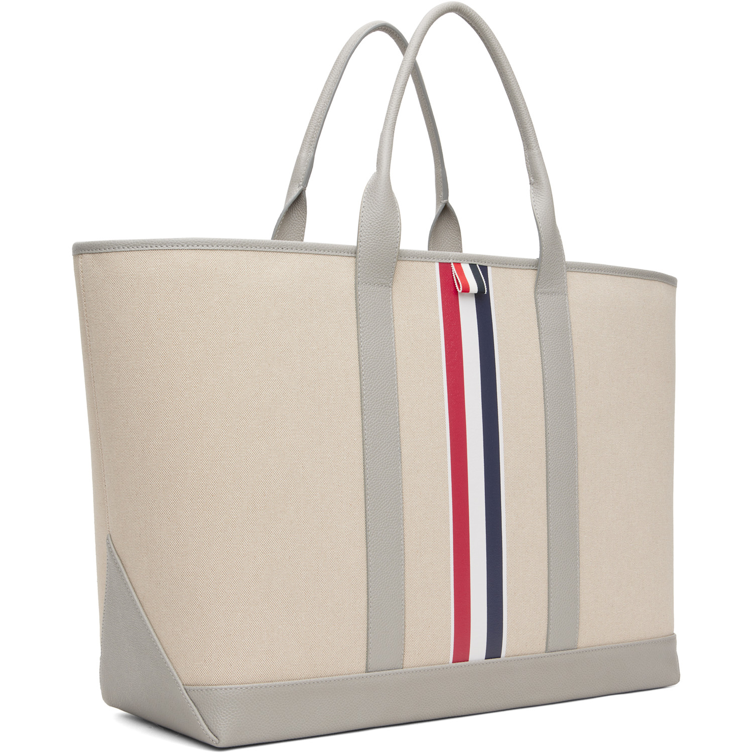  Thom Browne Beige Rwb Stripe Medium Tool Tote 