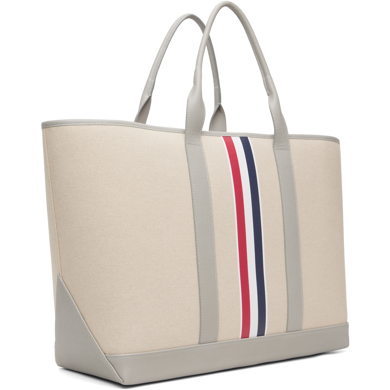  Thom Browne Beige Rwb Stripe Medium Tool Tote 