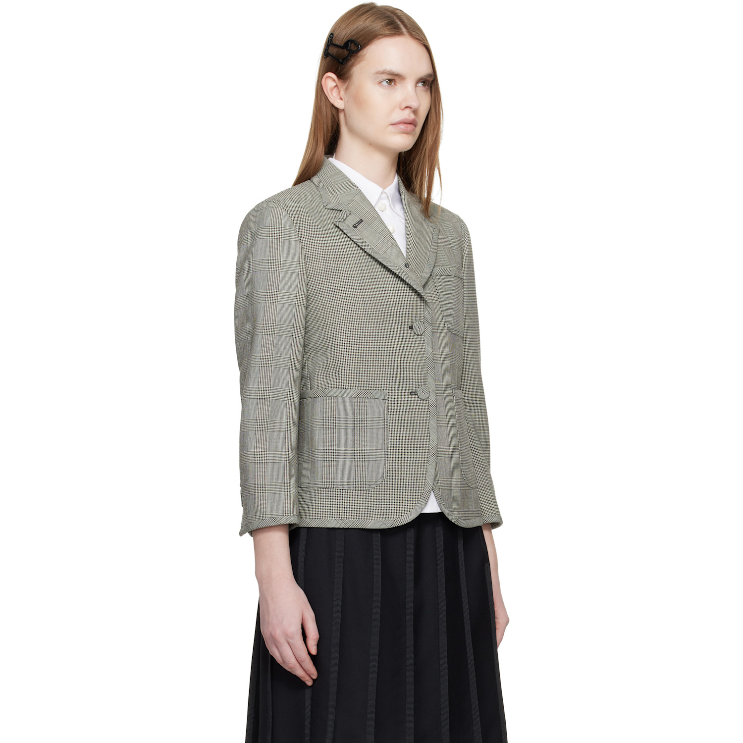  Thom Browne Black & White Funmix Fresco Cropped Sportcoat 
