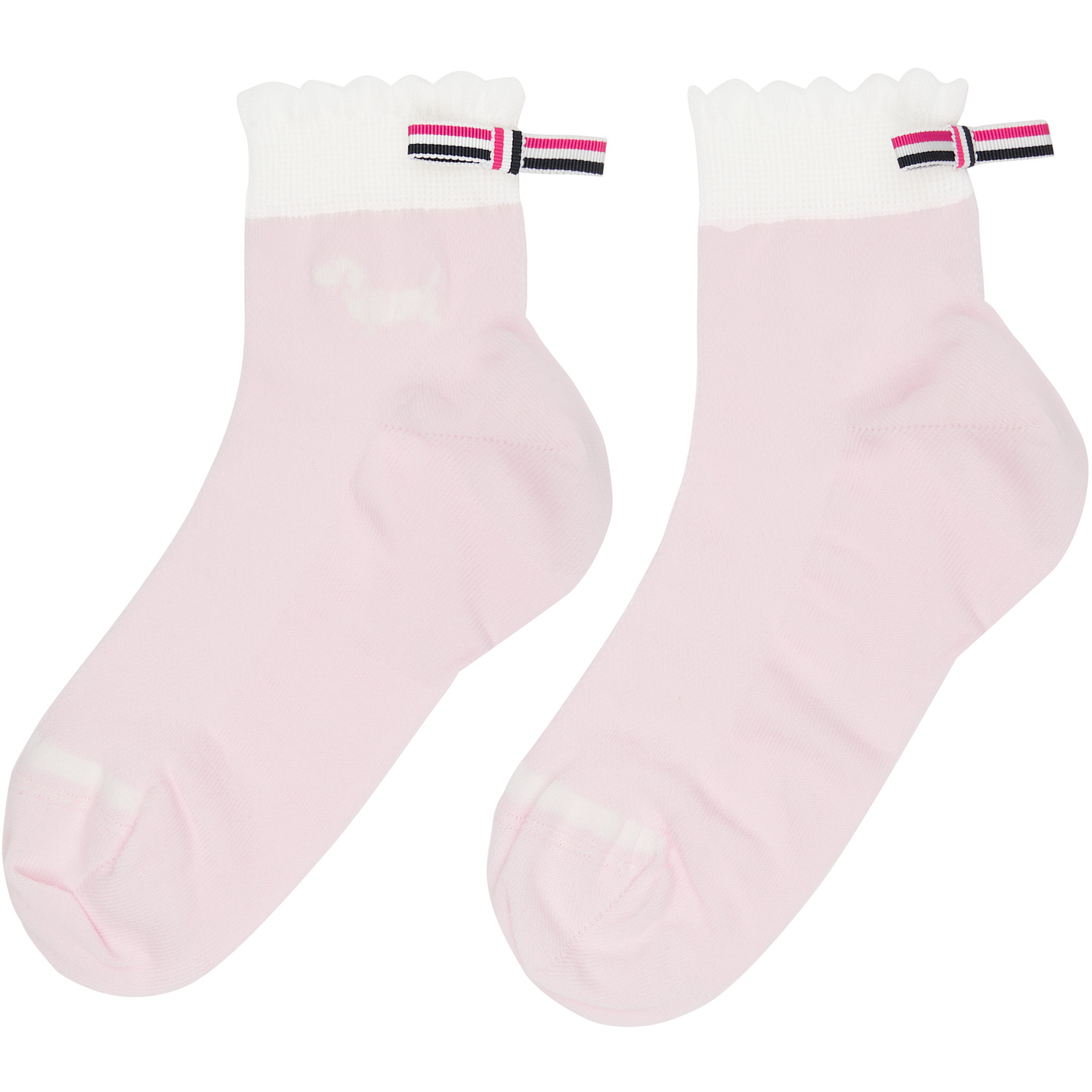  Thom Browne Pink Pointelle Stitch Hector Crew Socks 