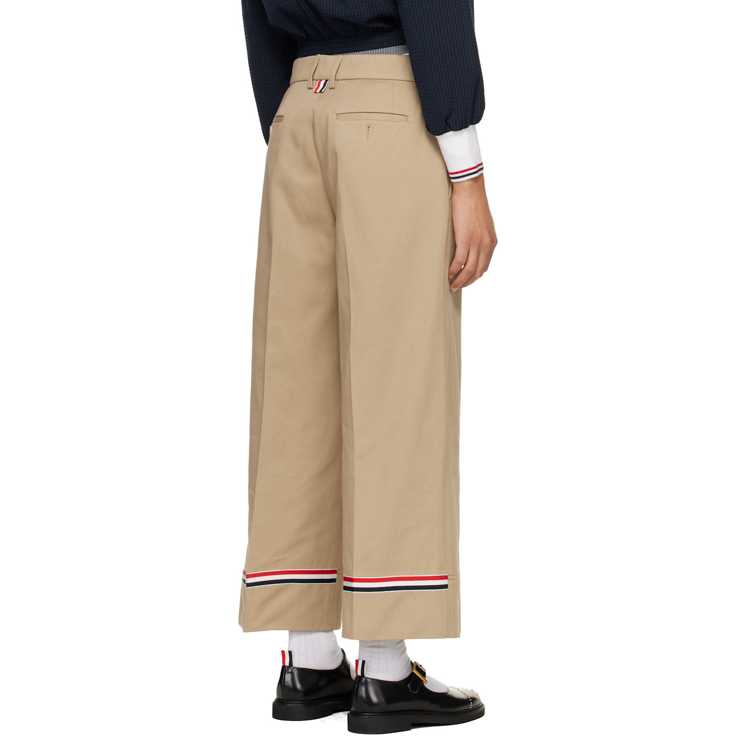  Thom Browne Khaki Cotton Gabardine Chino Trousers 