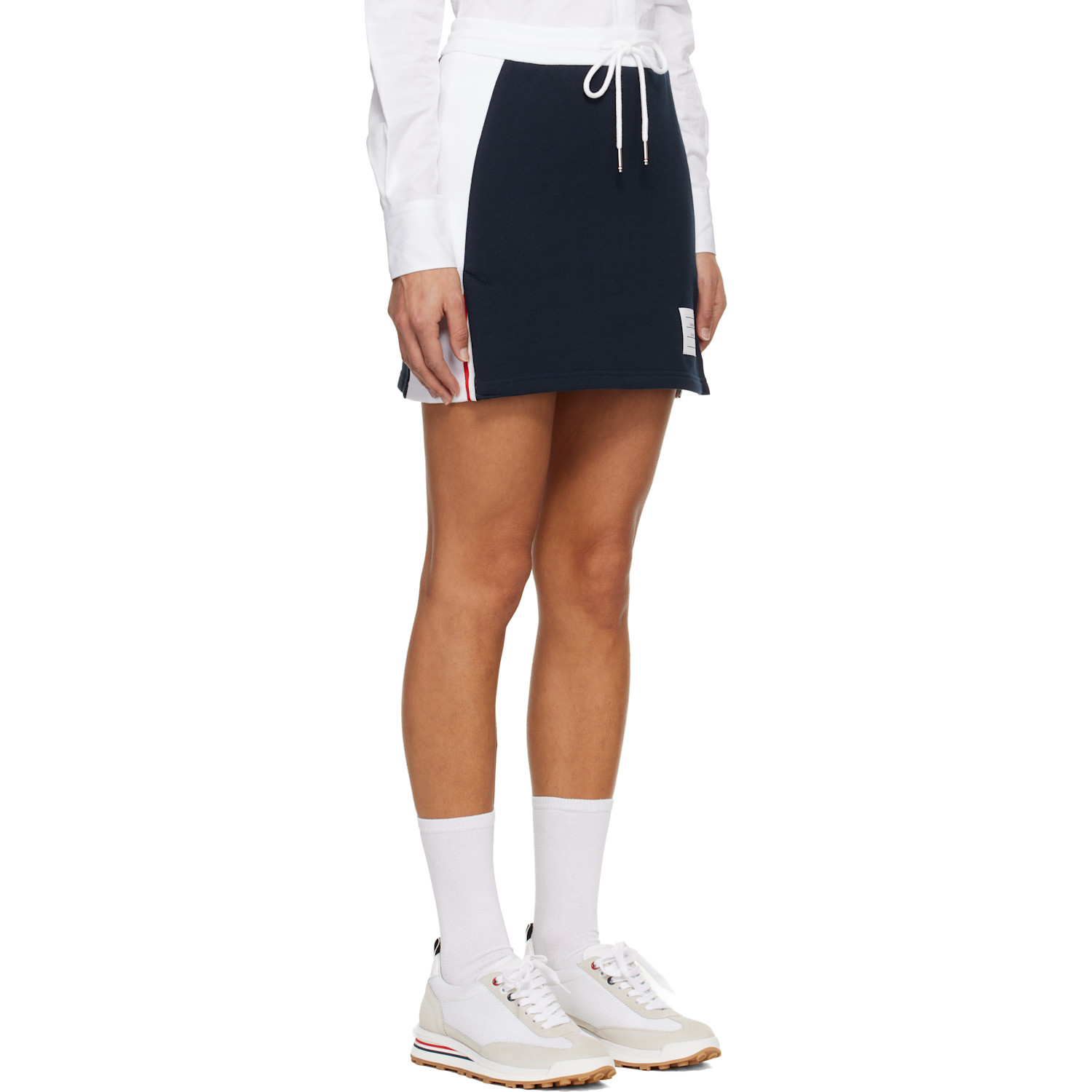  Thom Browne Navy Classic 4-bar Jersey Miniskirt 