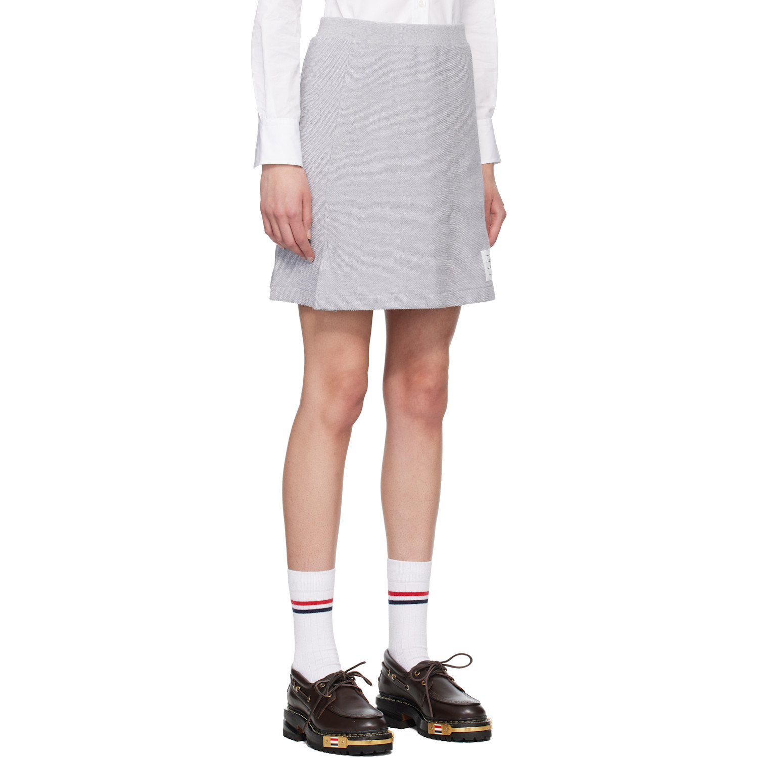  Thom Browne Gray Box Pleat Miniskirt 