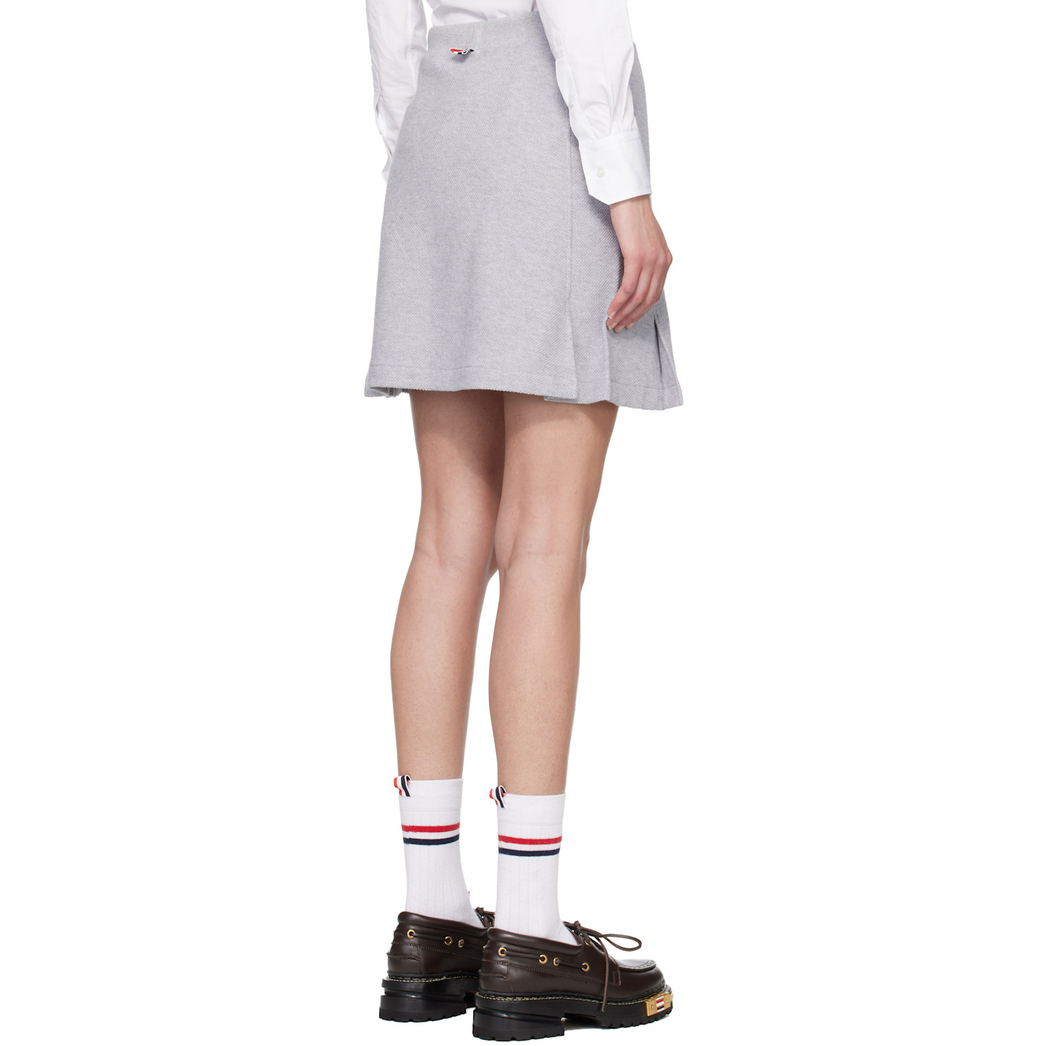  Thom Browne Gray Box Pleat Miniskirt 