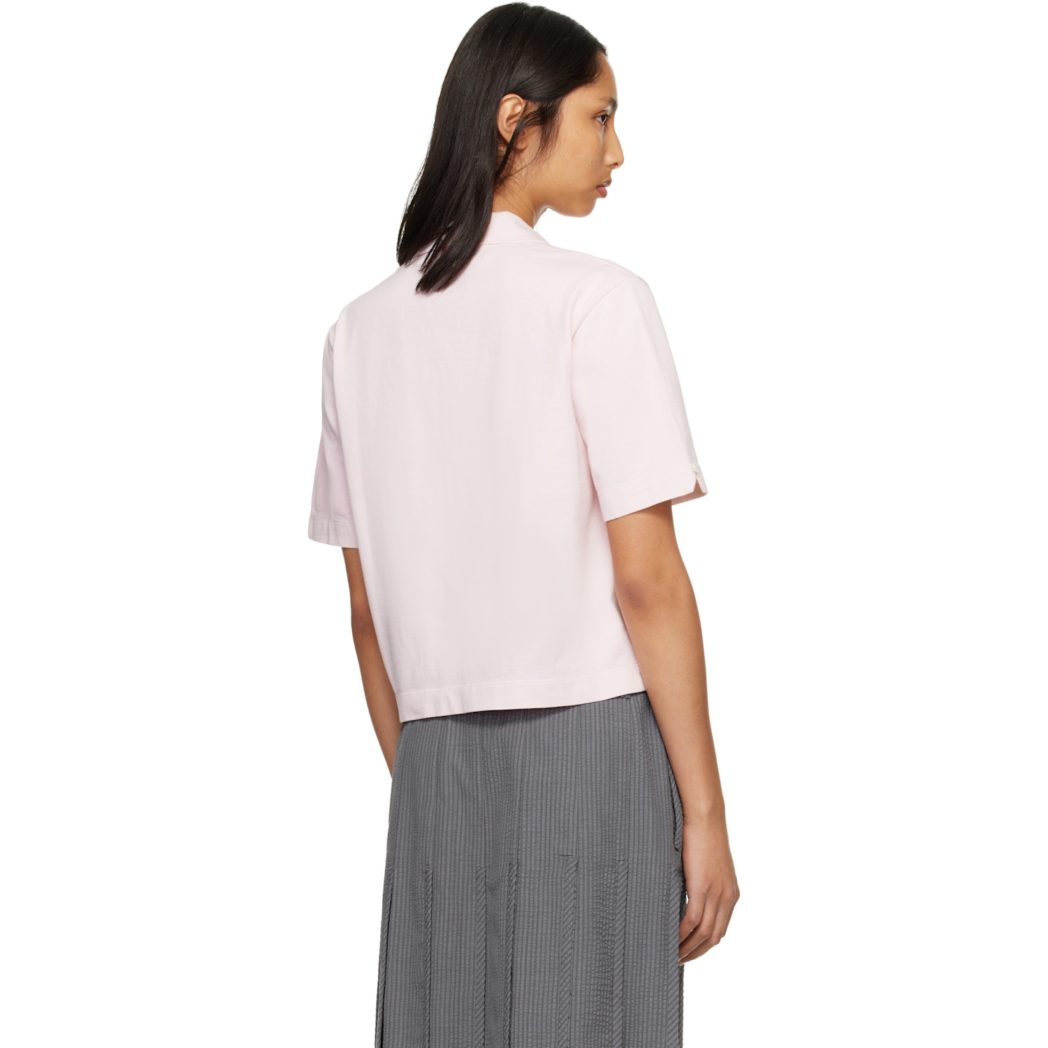  Thom Browne Pink Overdyed 4-bar Jersey Polo 