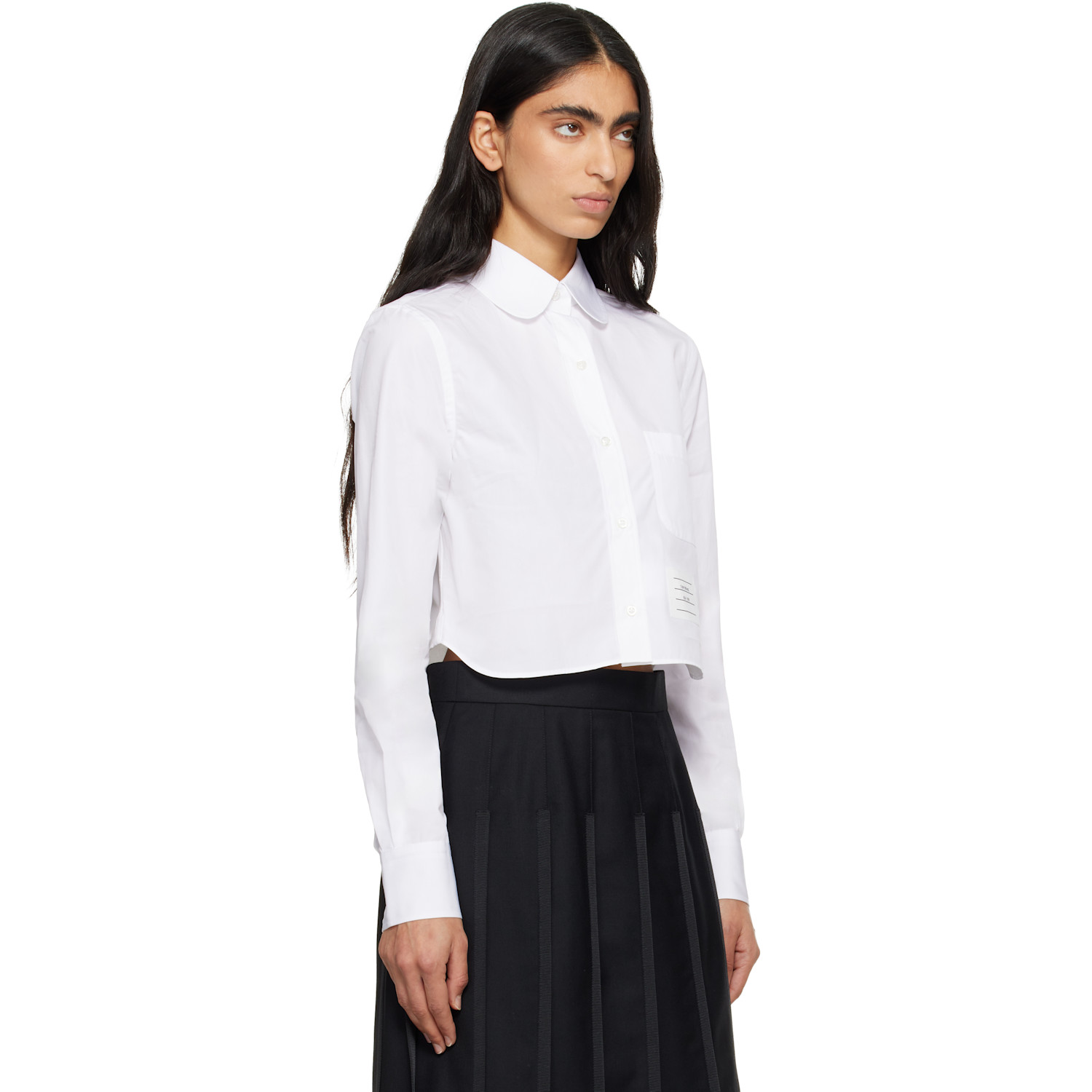  Thom Browne White Classic Poplin Cropped Shirt 