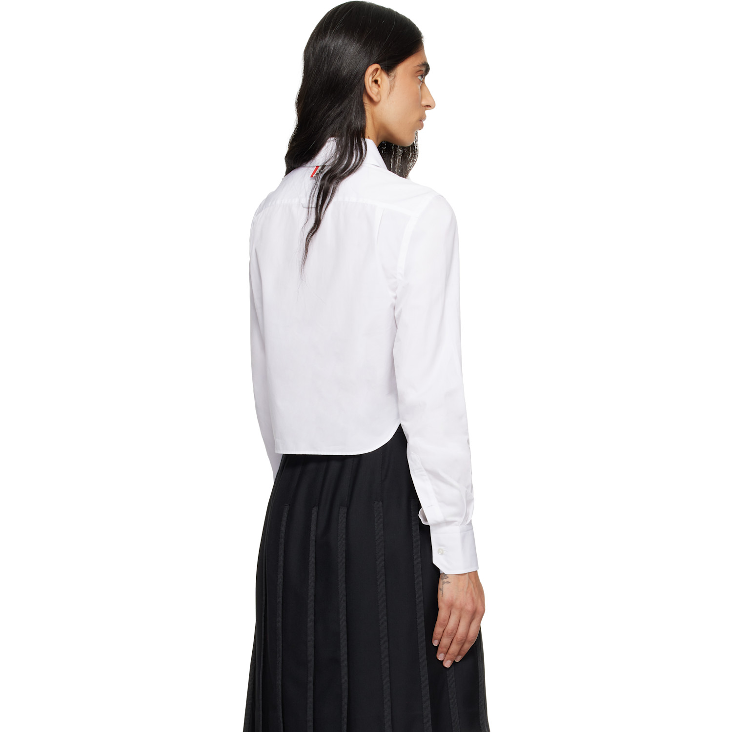  Thom Browne White Classic Poplin Cropped Shirt 
