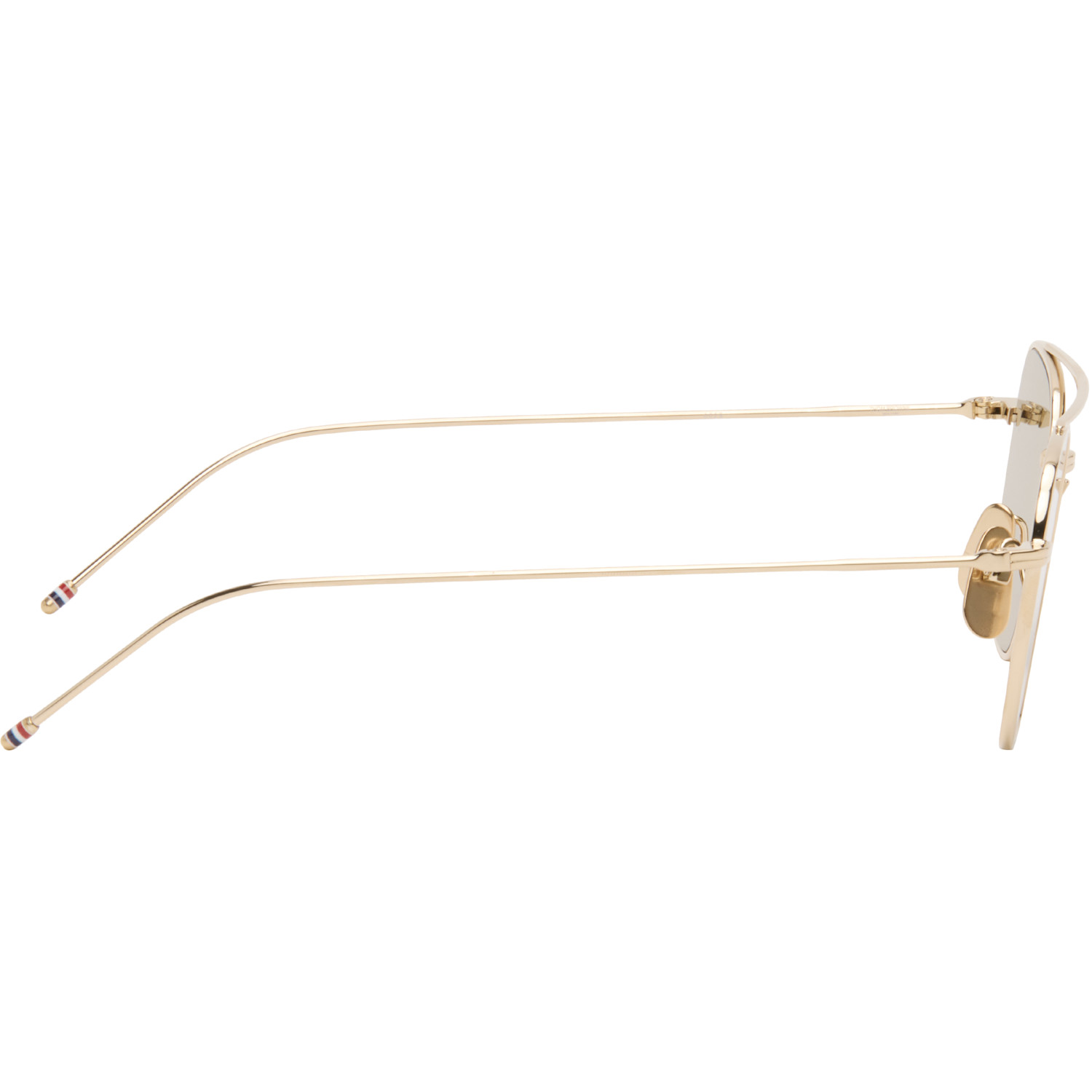  Thom Browne Gold Titanium Squared Aviator Sunglasses 