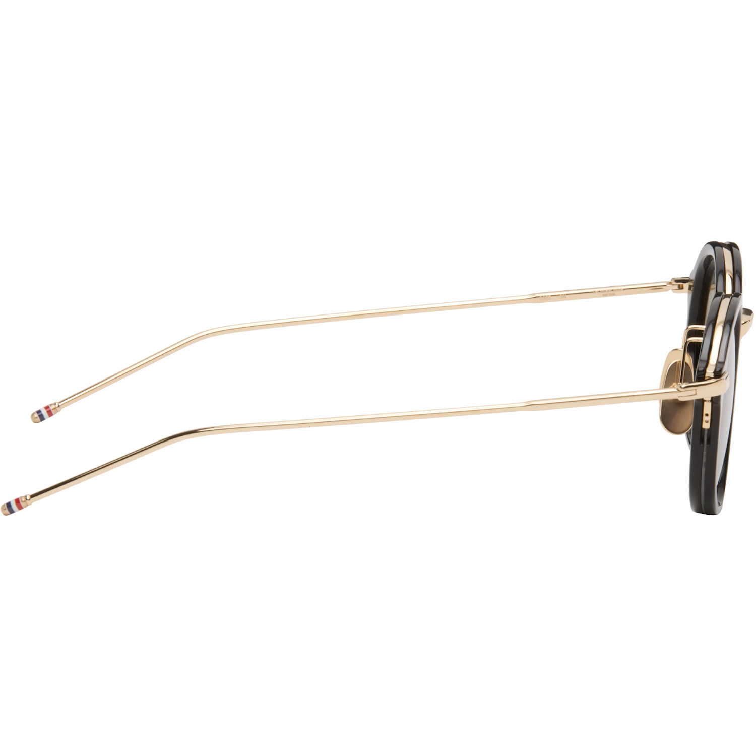  Thom Browne Black & Gold Acetate & Titanium Round Sunglasses 