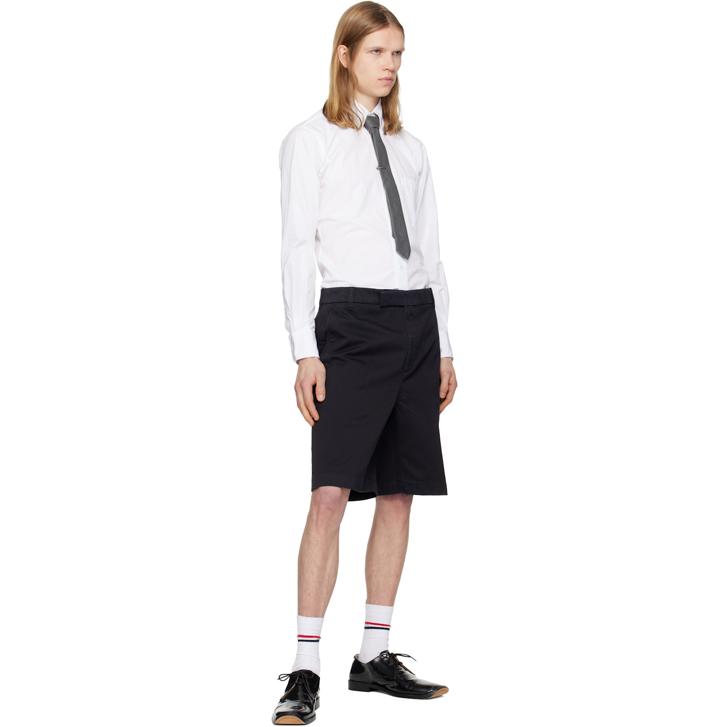  Thom Browne Gray Twill Classic Tie 