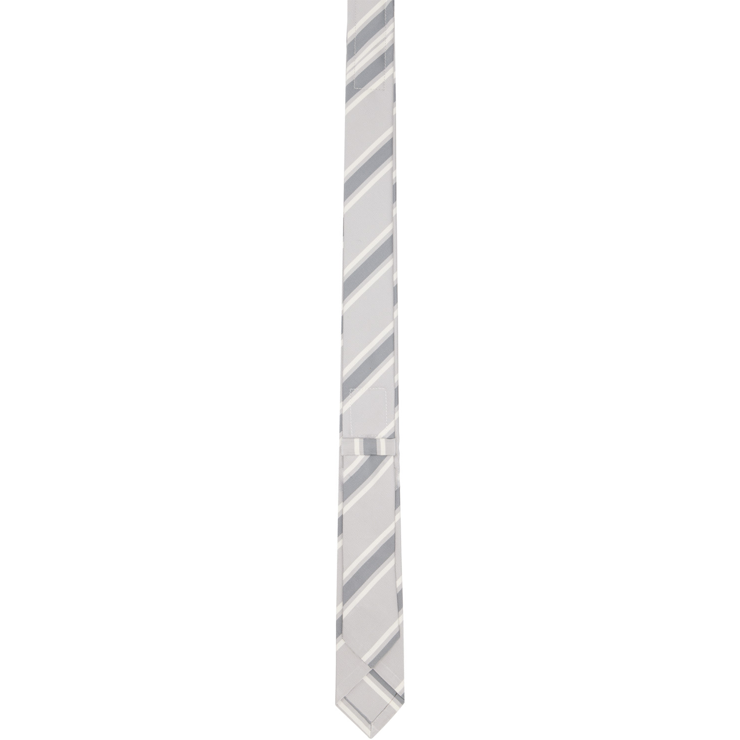  Thom Browne Gray Outlined Repp Stripe Classic Tie 