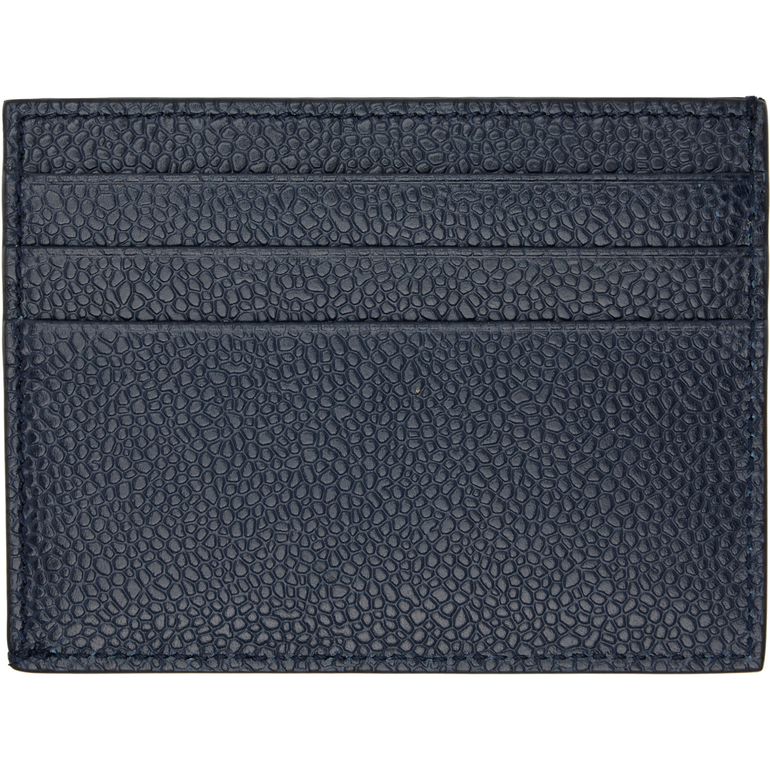  Thom Browne Navy Pebble Grain Note Compartment Card Holder 