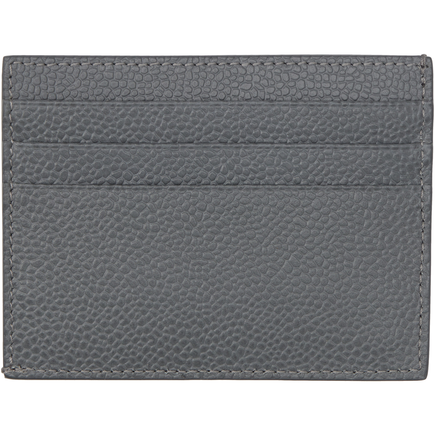  Thom Browne Gray Pebble Grain Note Compartment Card Holder 